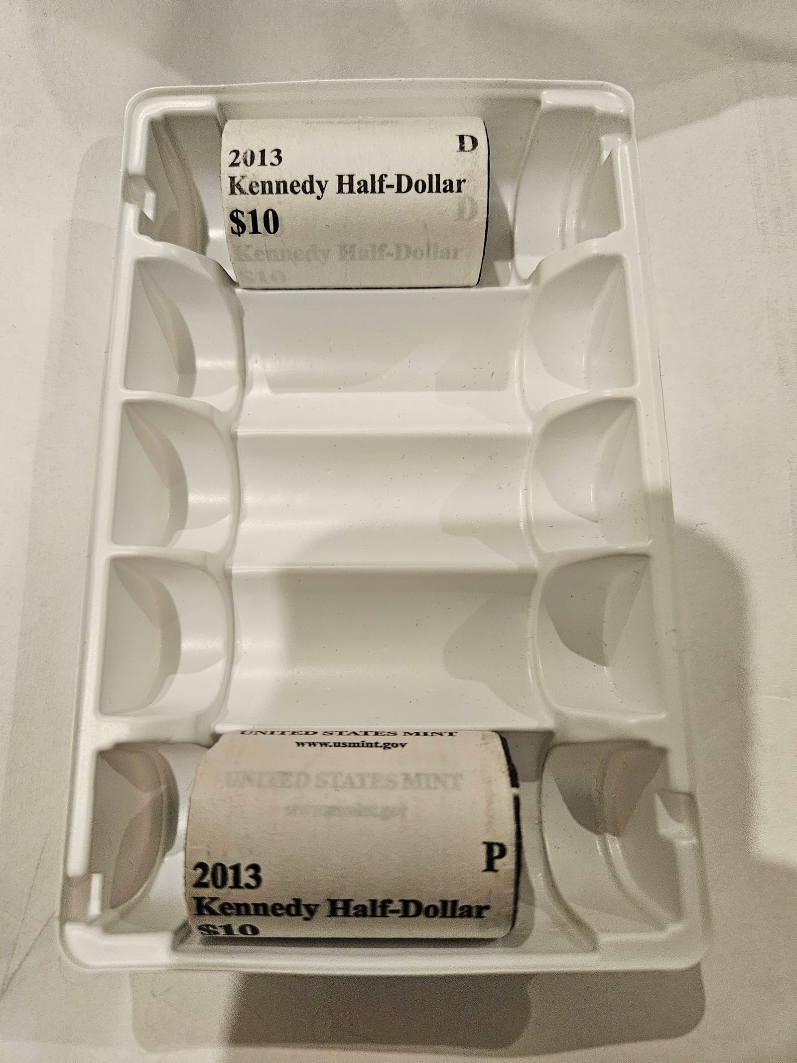2013 UNCIRCULATED P AND D KENNEDY HALF DOLLAR ROLLS: 2013 UNCIRCULATED P AND D KENNEDY HALF DOLLAR ROLLS DROP DATE 6.20.13, TOTAL MINTAGE 5M