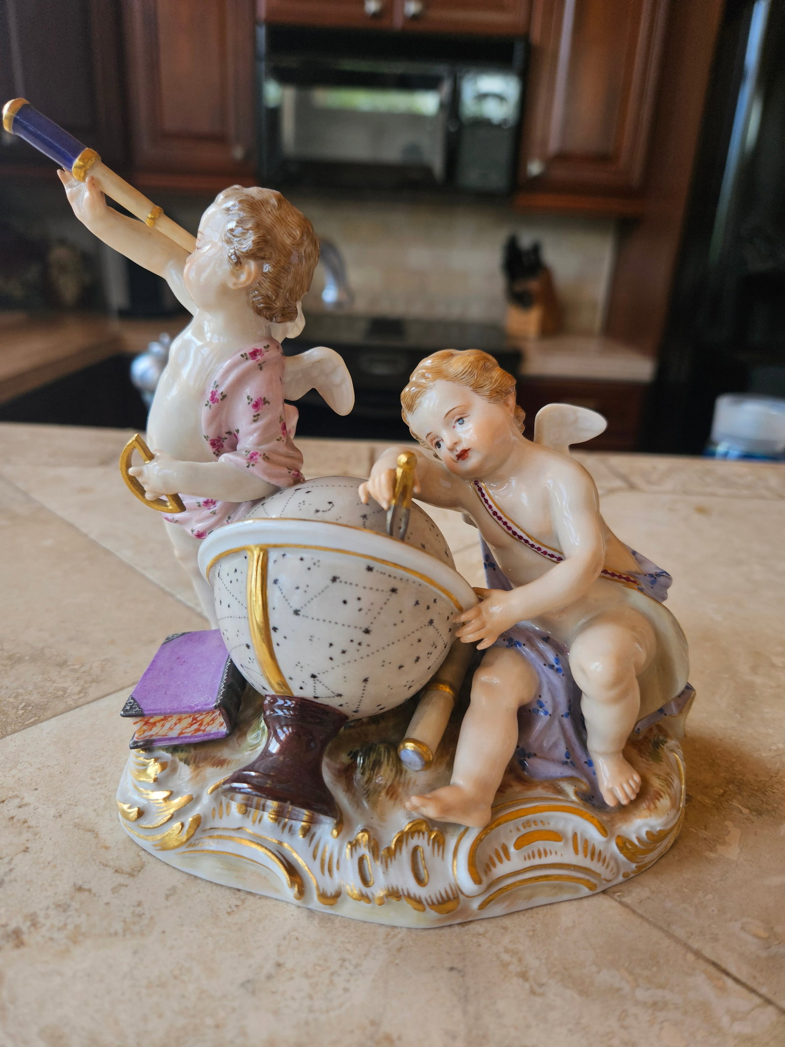 Meissen Allegory of Astronomy : The Meissen Allegory of Astronomy is a classic porcelain group depicting putti or cherubs engaged in celestial study. Much like the Allegory of Arithmetic, this model was part of the prestigious serie