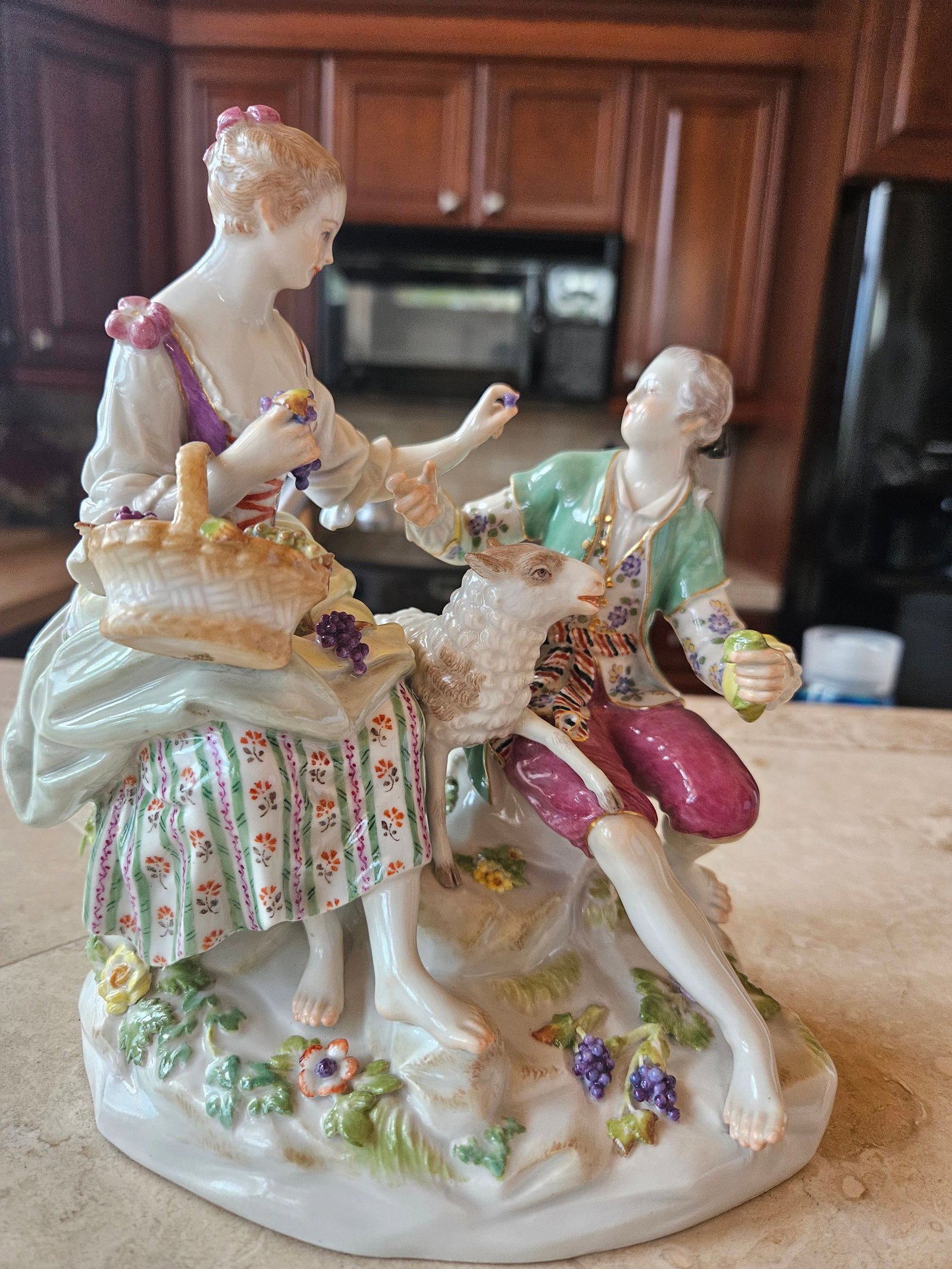 MEISSEN The Shepherd Lovers: The Meissen group C41a is a classic pastoral scene titled The Shepherd Lovers (or Shepherd Couple), originally modeled by Michel Victor Acier around 1772. While it is part of the broader Gardener aest