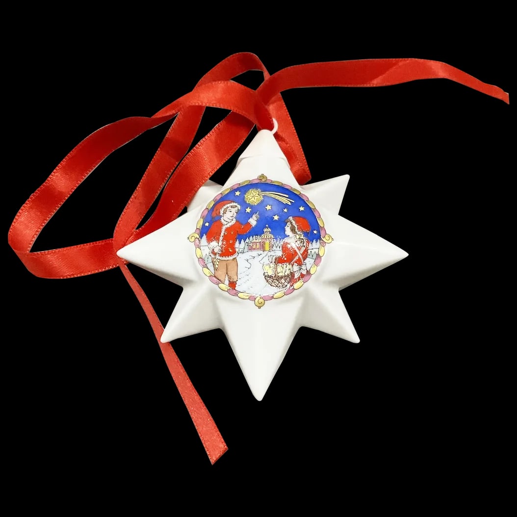 2022 Star Christmas Ornament: Hutschenreuther Weihnacht Stern Design Old Winther collection Limited Edition signed