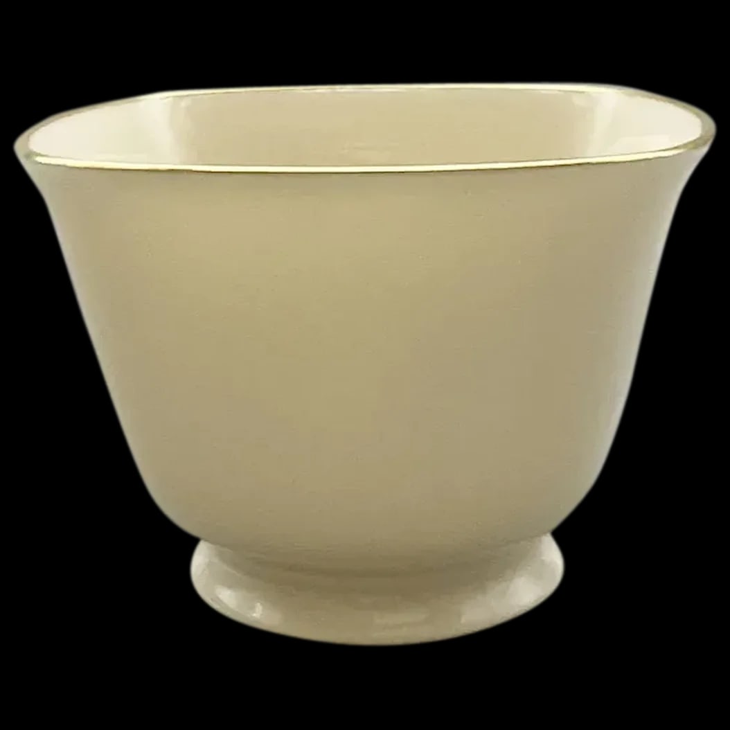 Multi-Purpose Bowl: This Lenox porcelain gold trimmed bowl is in excellent condition. It is square shaped, made in the USA with the Lenox logo, Made in USA and SPECIAL. It is a multipurpose bowl in cream and gold and