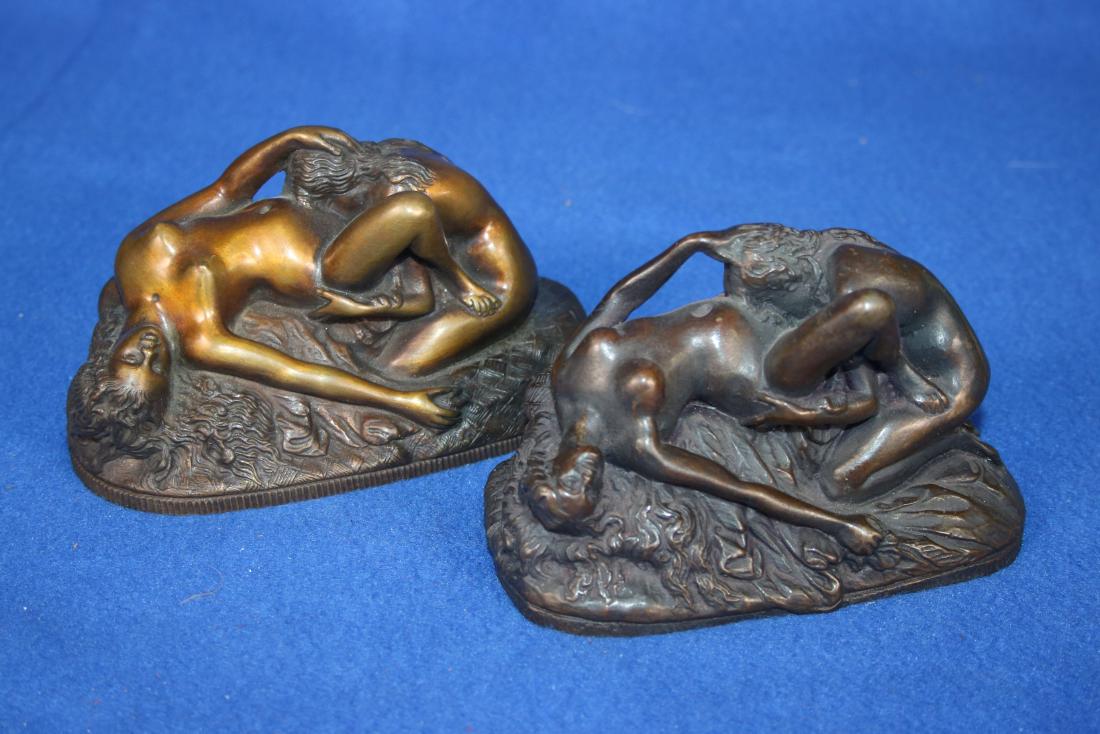 2 Bronze Erotica Figures: Largest one is approx. 5.5" long
