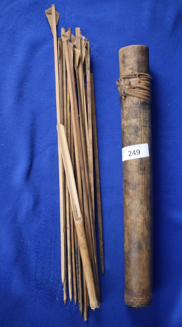 Vietnamese Quiver and Arrows: Archery; For Montagnard crossbow w/poison tube