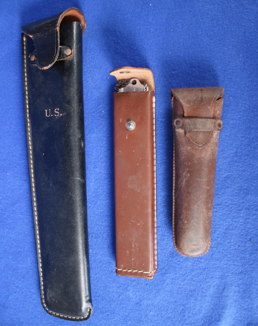 3 Instruments: One U.S. slide ruler, approx. 12" long; One Dietzgen level, approx. 6"; One Weksler thermometer, approx. 7.5"