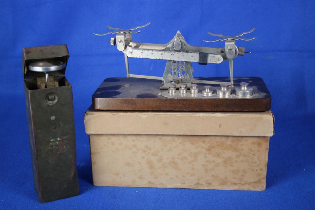 Eastman Studio Artillery Powder Thermometer: Scale approx. 4" x 9.5" made by Eastman Kodak Co., Rochester, NY; U.S. Military Powder Thermometer in case