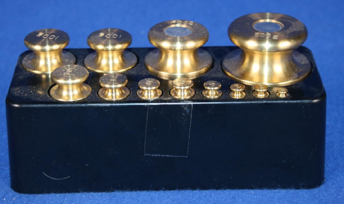 Set of 12 Brass Weights: Up to 500grams