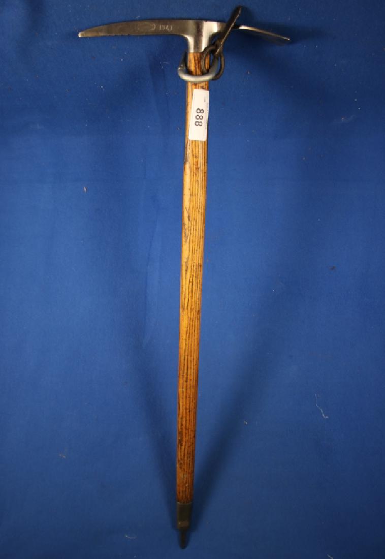 Swiss Climbing Axe w/Snap Ring & Ption: George Willisch-Zermatt; Approx. 35" long