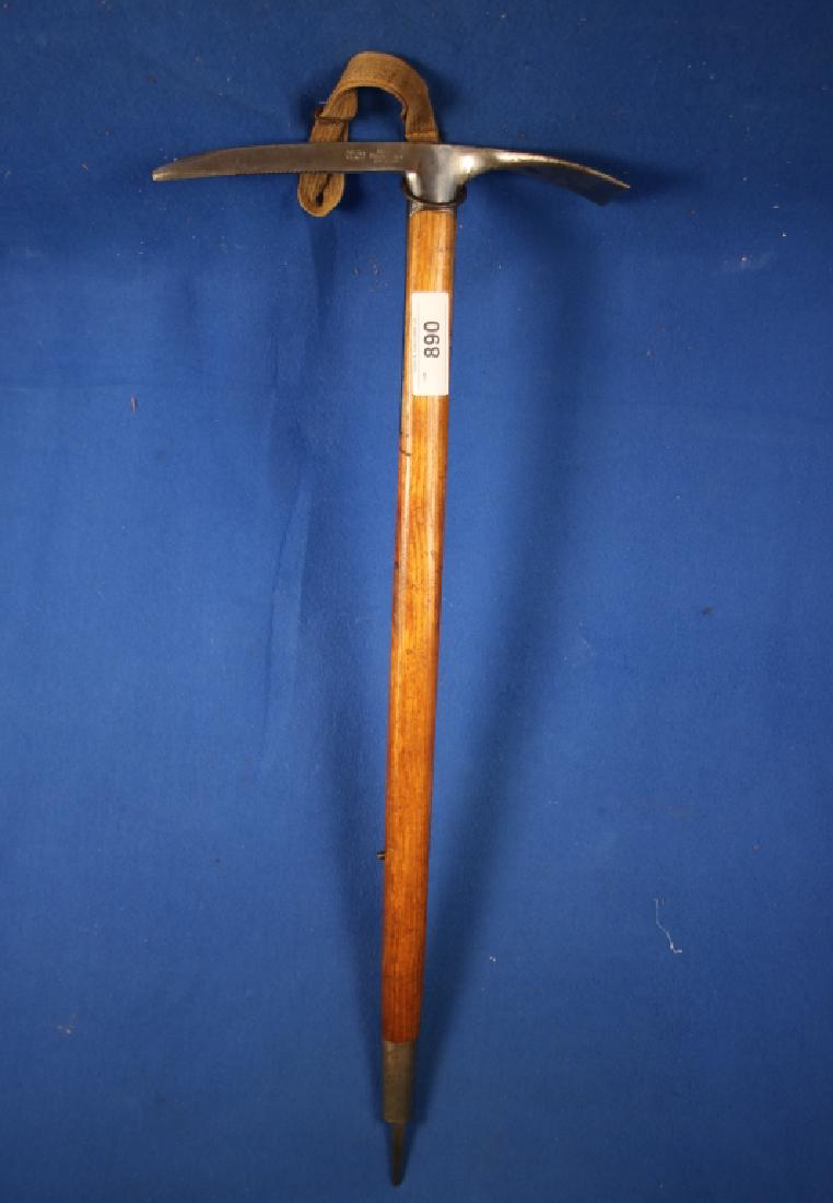 German Medium Climbing Axe w/Snap Ring & Ption: w/original wrist strap; Approx. 31" long