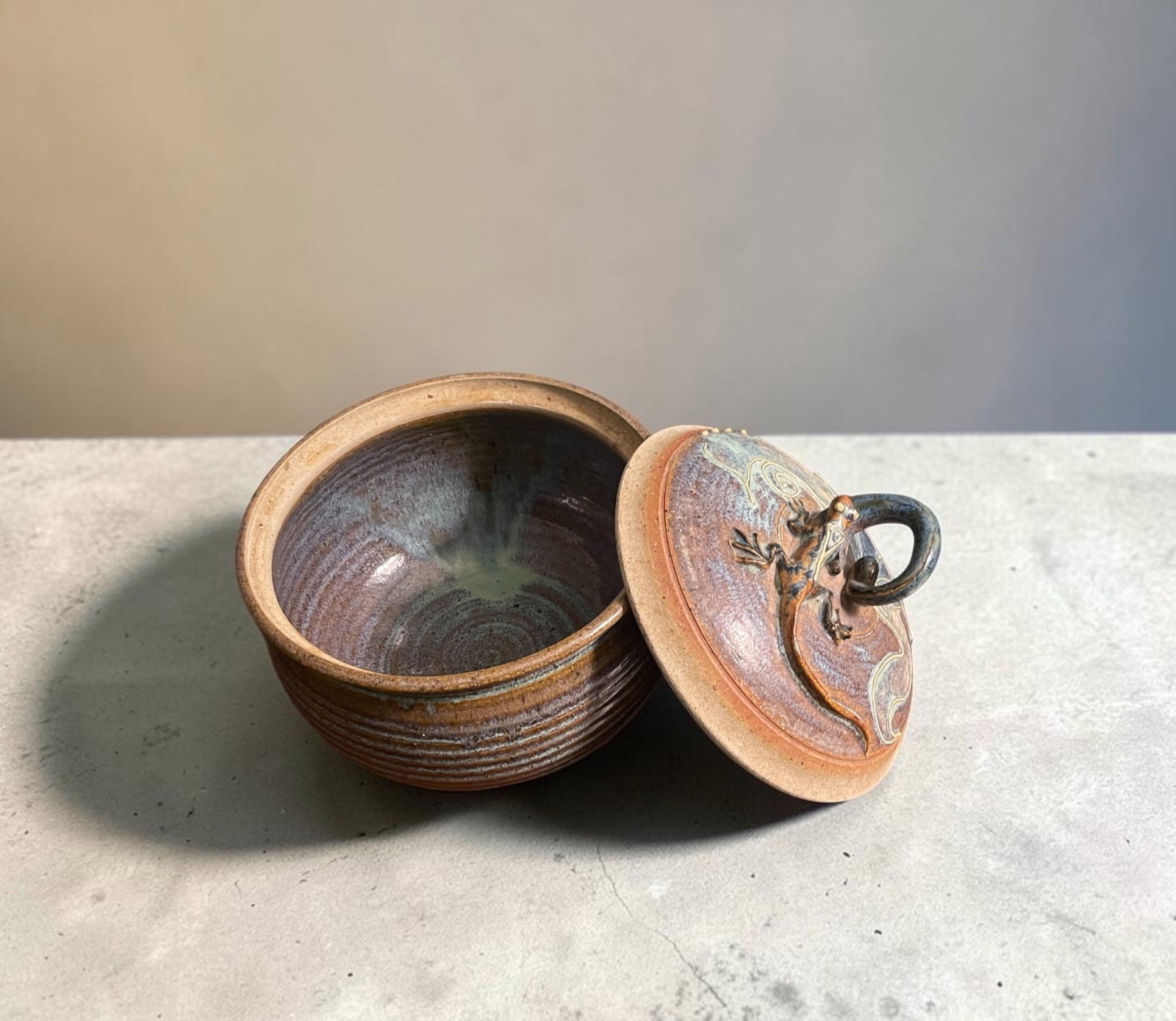 Lizard Stoneware Pottery - Signed - 2