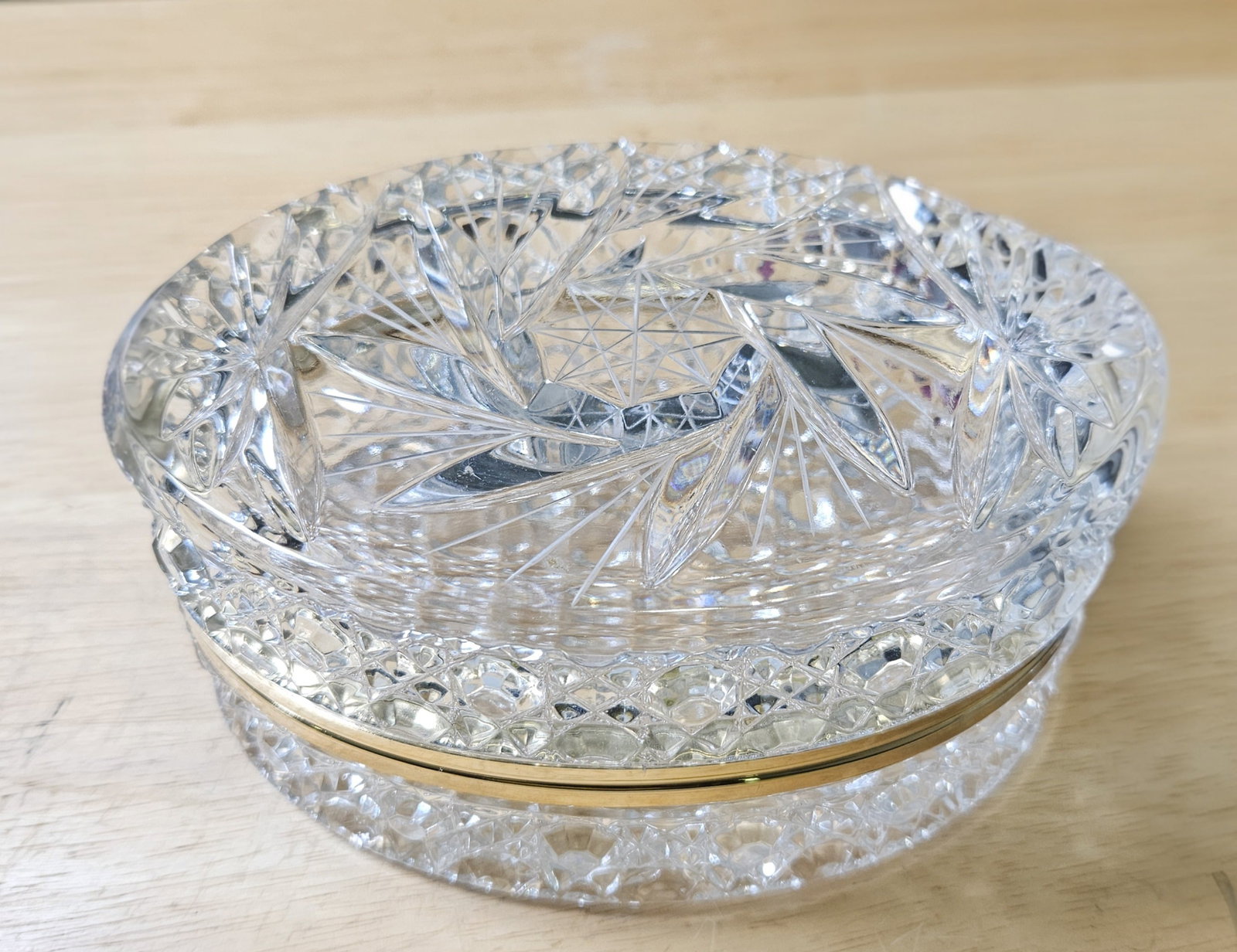 Early 20th Century Baccarat Jewelry Box: Stunning Vintage Oval Baccarat Crystal Jewelry Box. No Chips, No Breaks.
