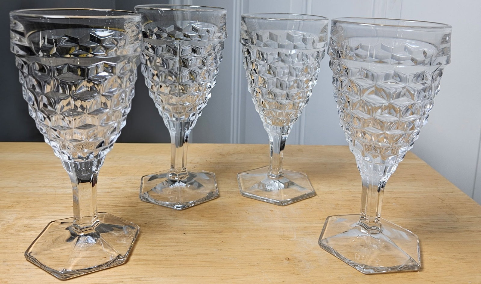 Vintage Fostoria American Clear Water/ Wine Goblets (1 of 3)