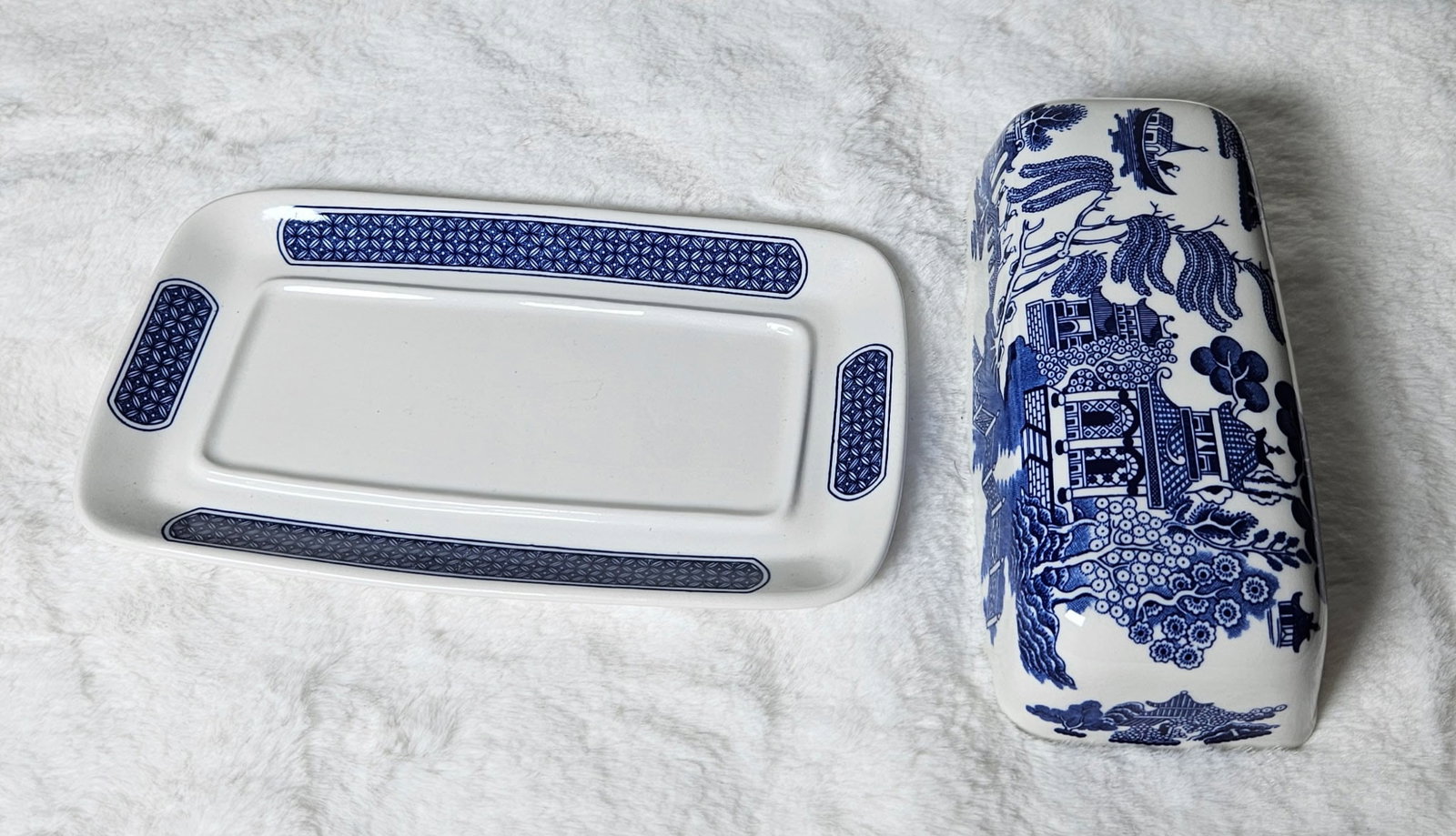Blue Willow Butter Dish - 4