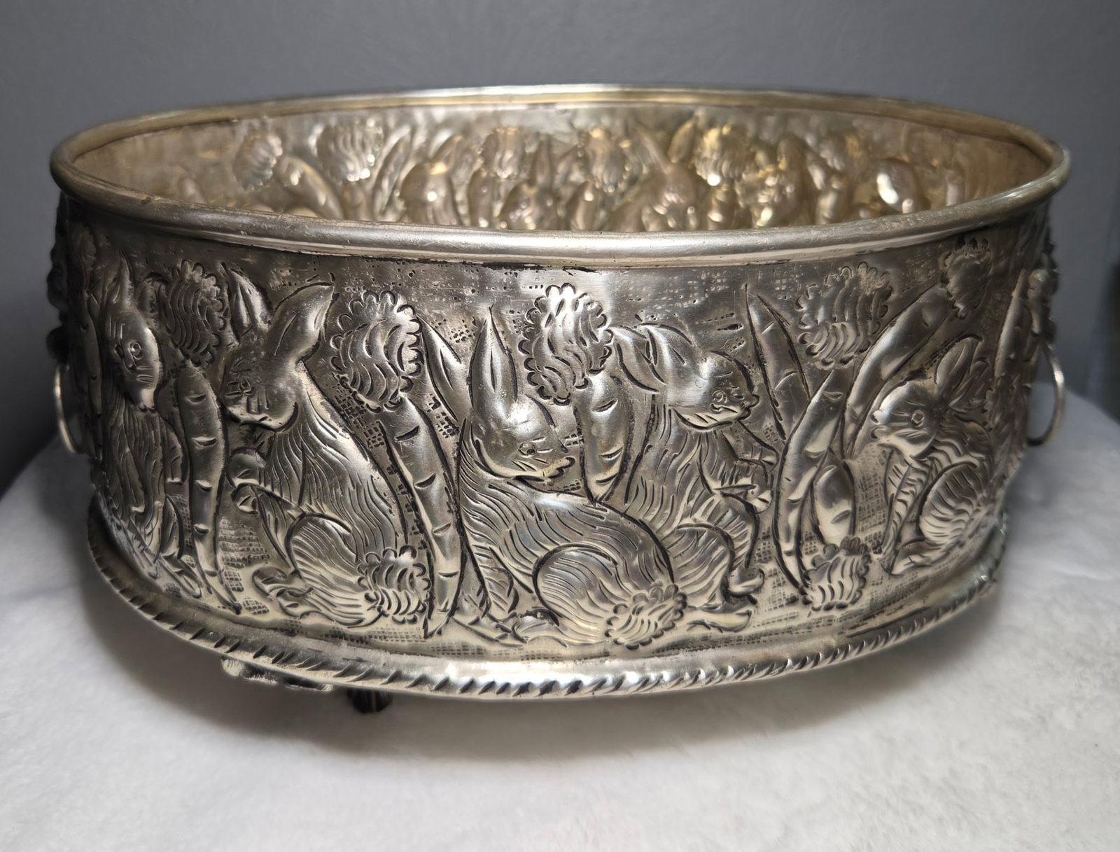 Plated Planter with Whimsical Rabbits (1 of 6)