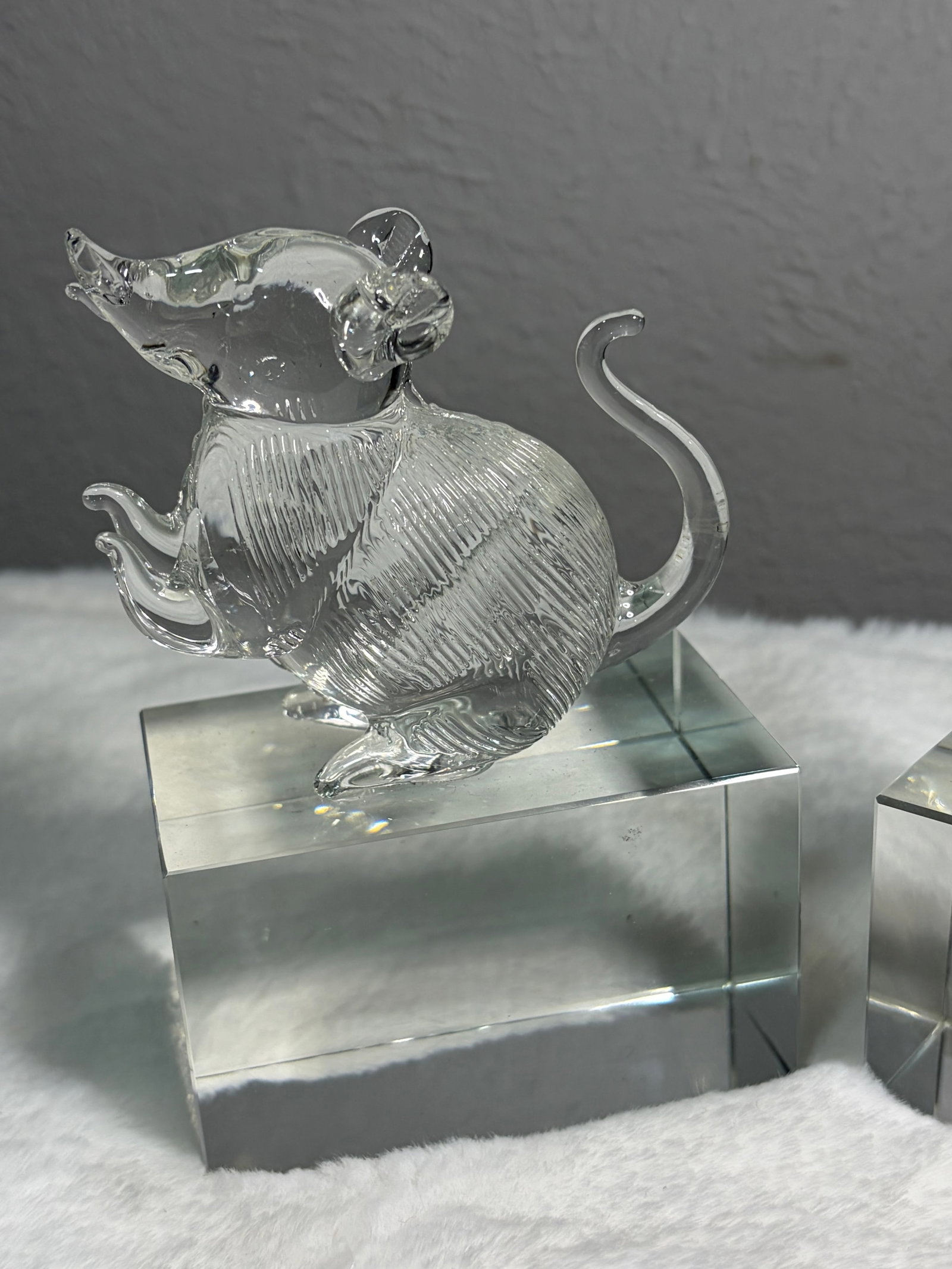 Glass Mouse Paper Weights - Pair - 2