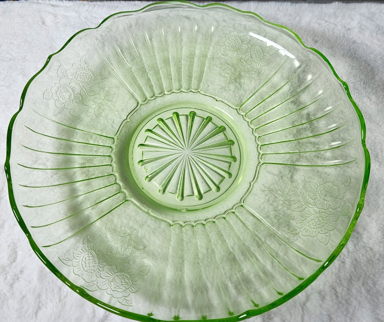 Uranium Glass Platter - 3