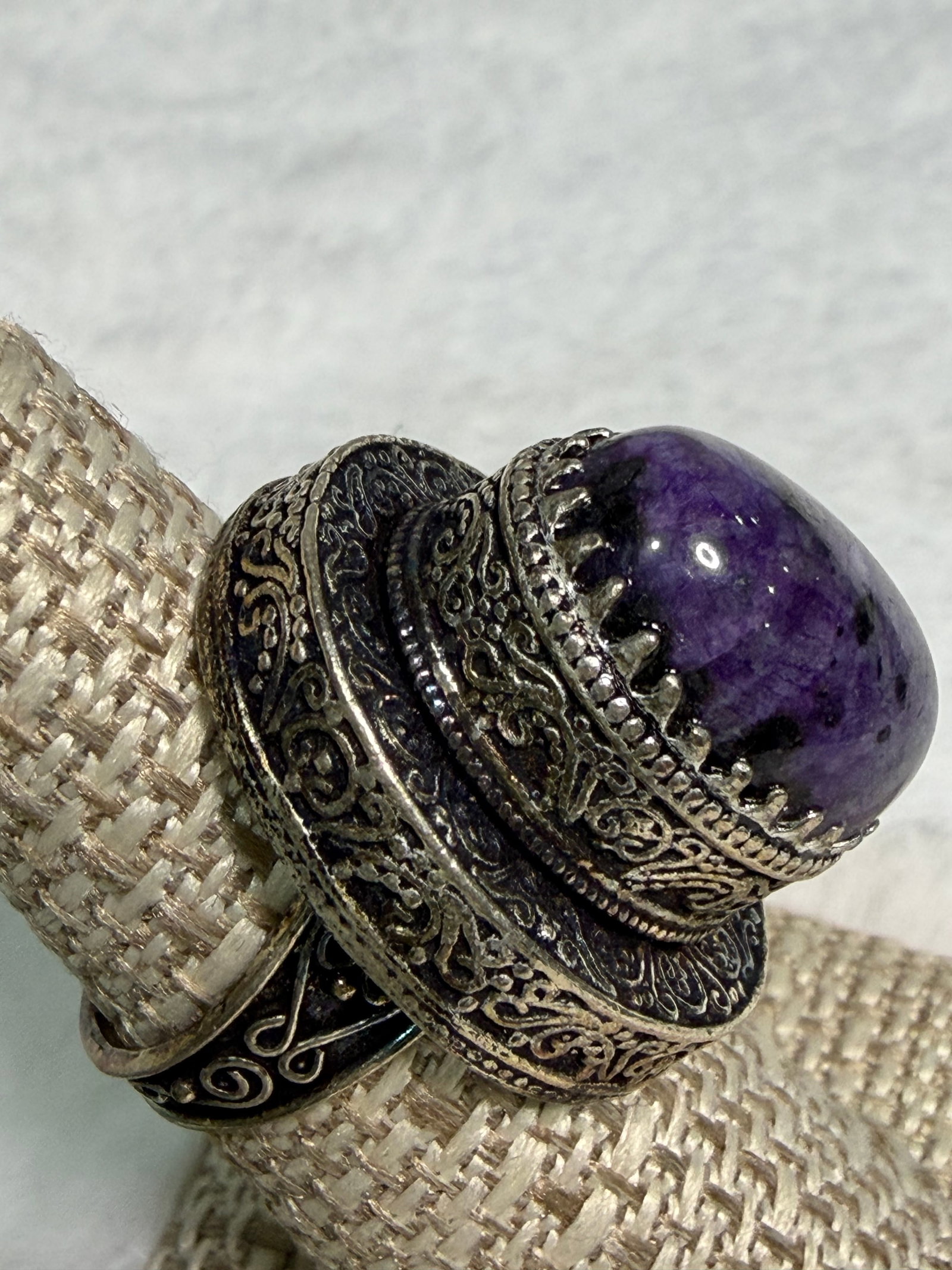 Ornate Purple Stone Ring - 2