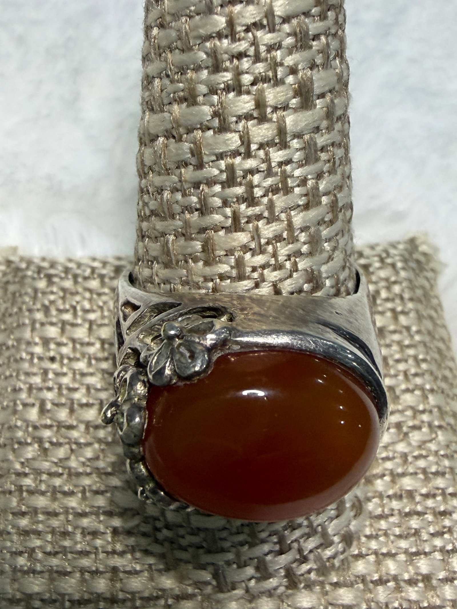 Oval Orange / Brown Stone Ring - 2