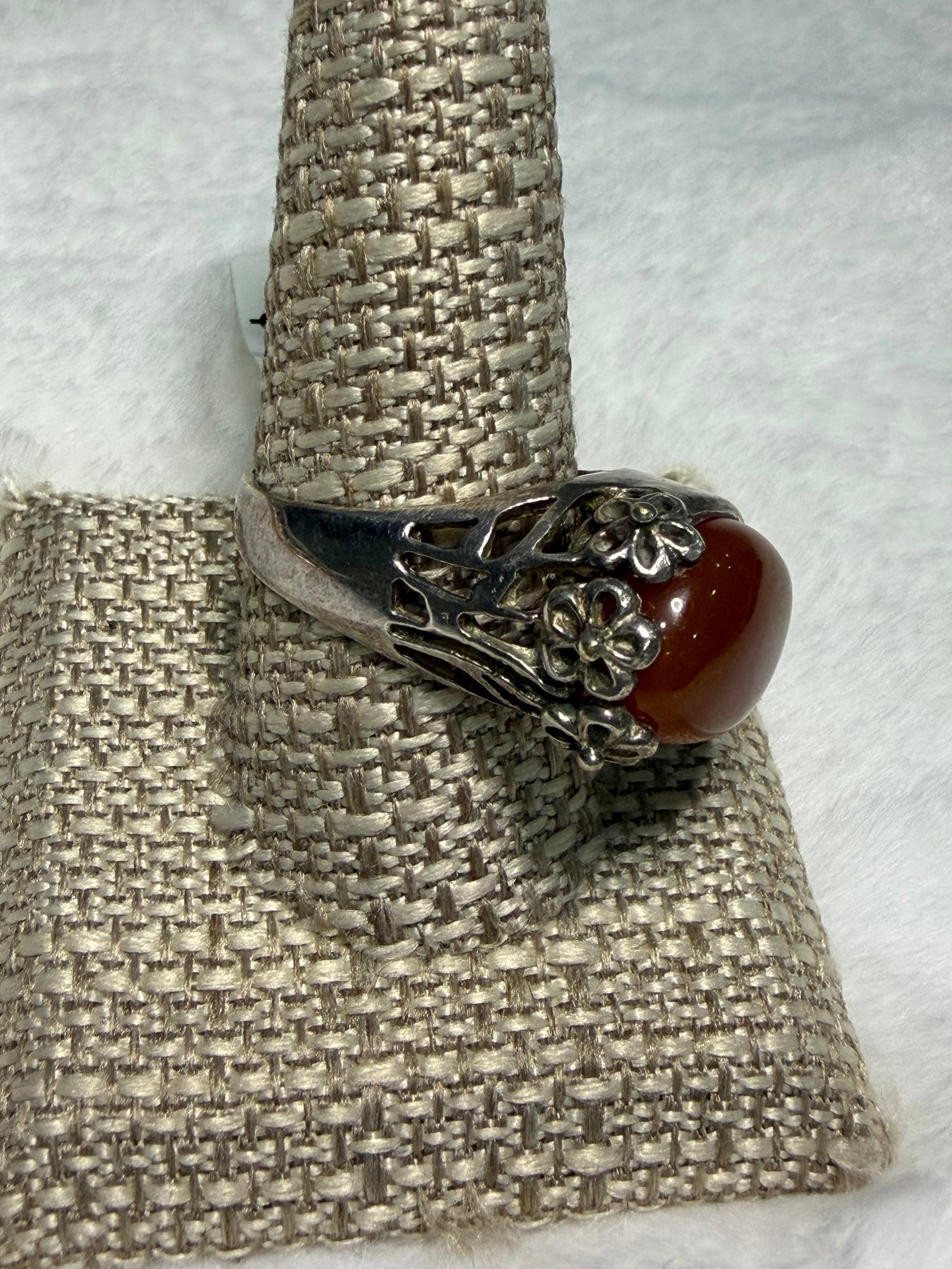 Oval Orange / Brown Stone Ring - 3