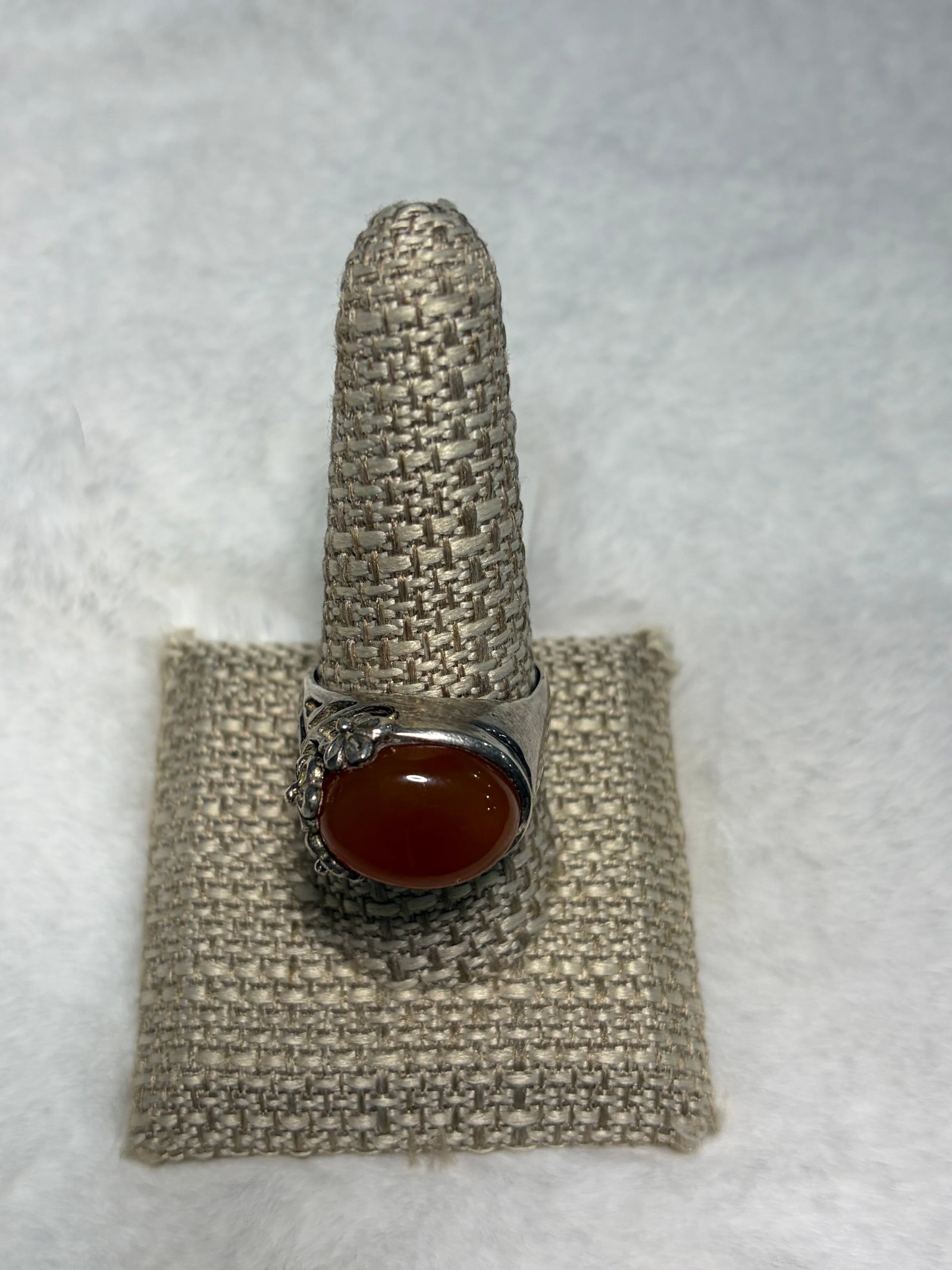 Oval Orange / Brown Stone Ring - 4