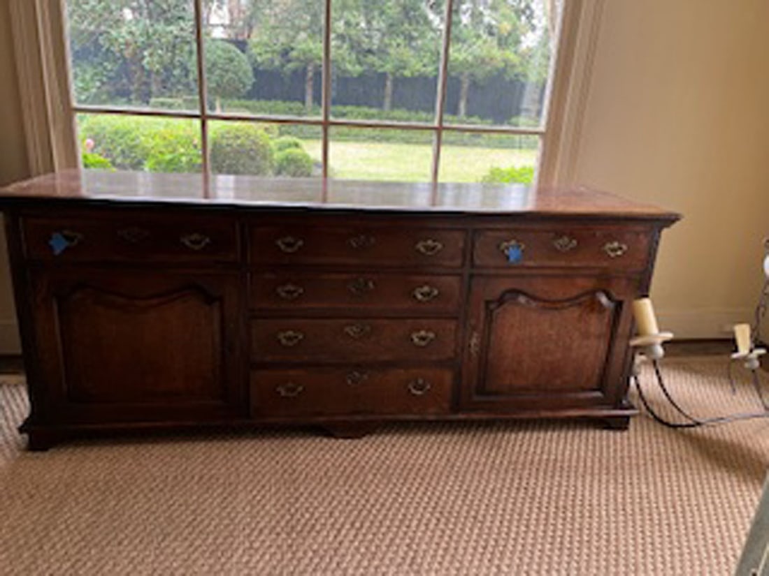 Antique English oak 6-drawer commode (1 of 2)
