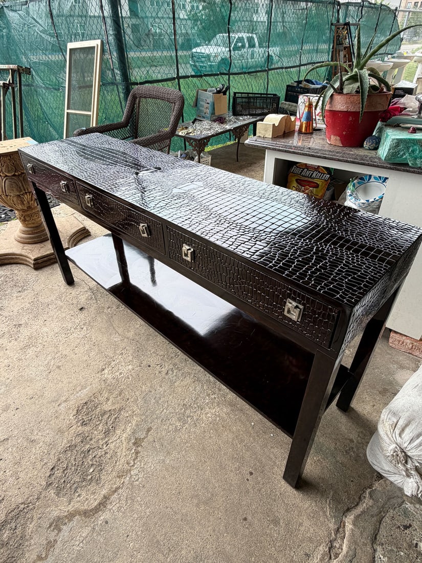 Faux alligator console - 2