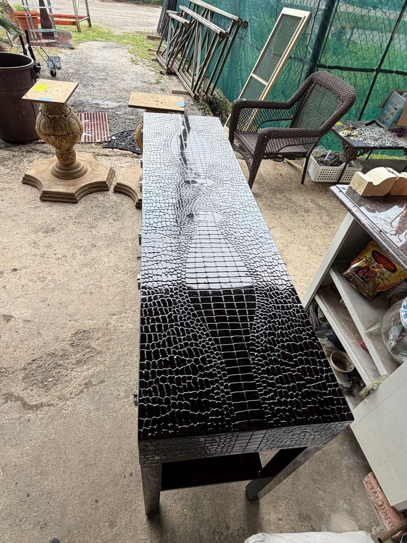 Faux alligator console - 3