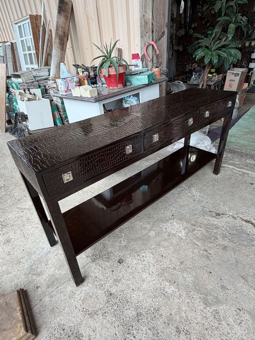 Faux alligator console - 4