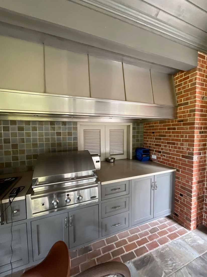 Custom monumental summer kitchen stainless steel vent hood (1 of 5)