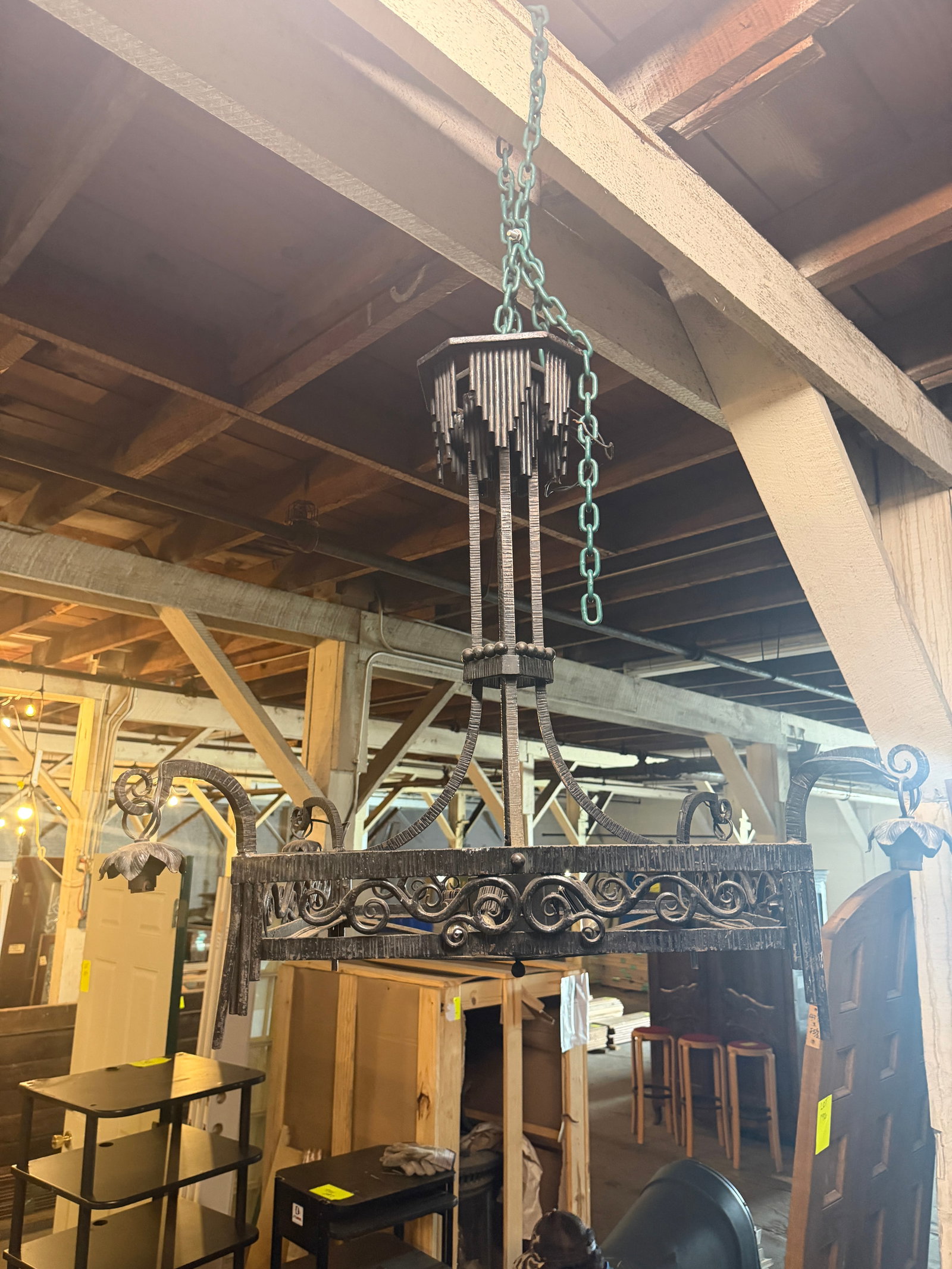 Reclaimed French Iron bar light fixture (1 of 6)