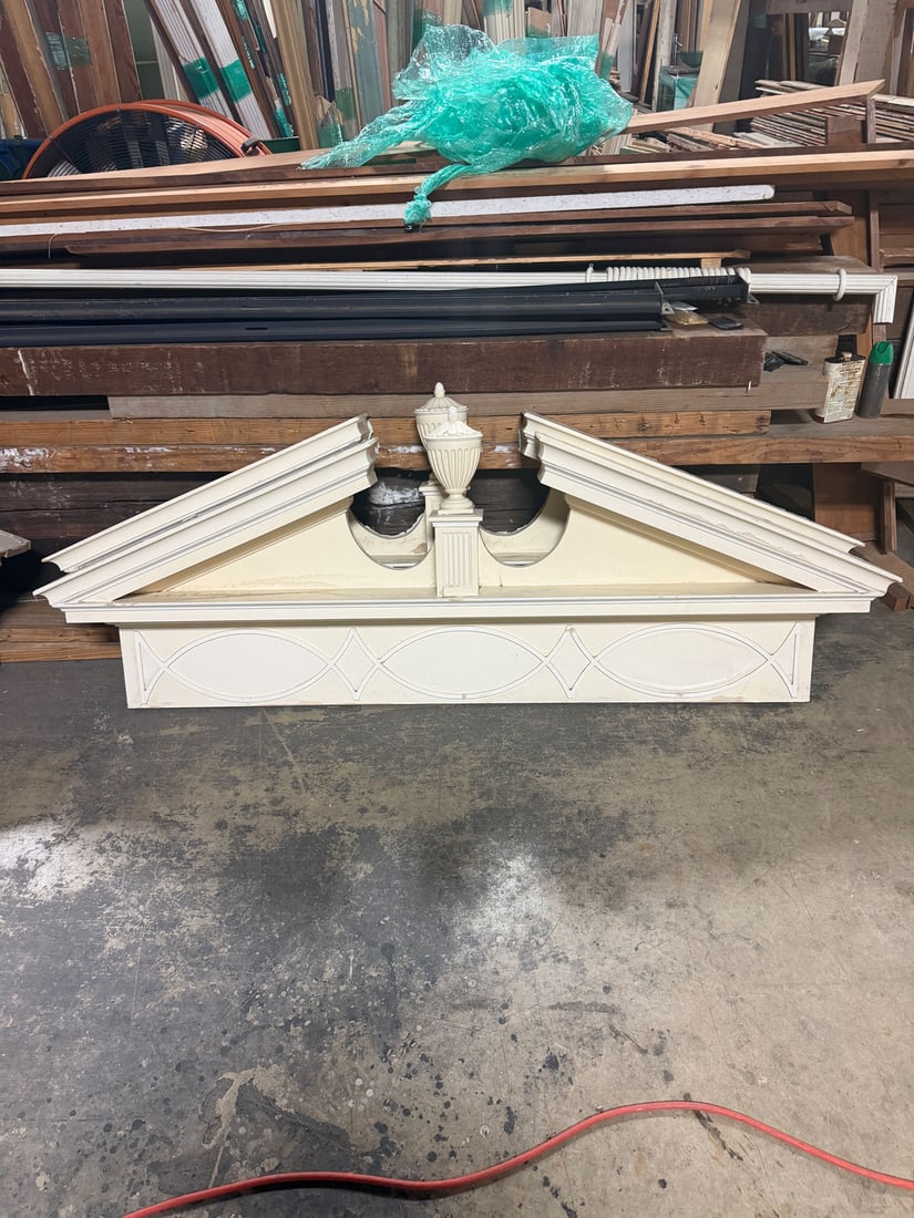 Custom pair of interior broken pedimented door headers with urns (1 of 8)