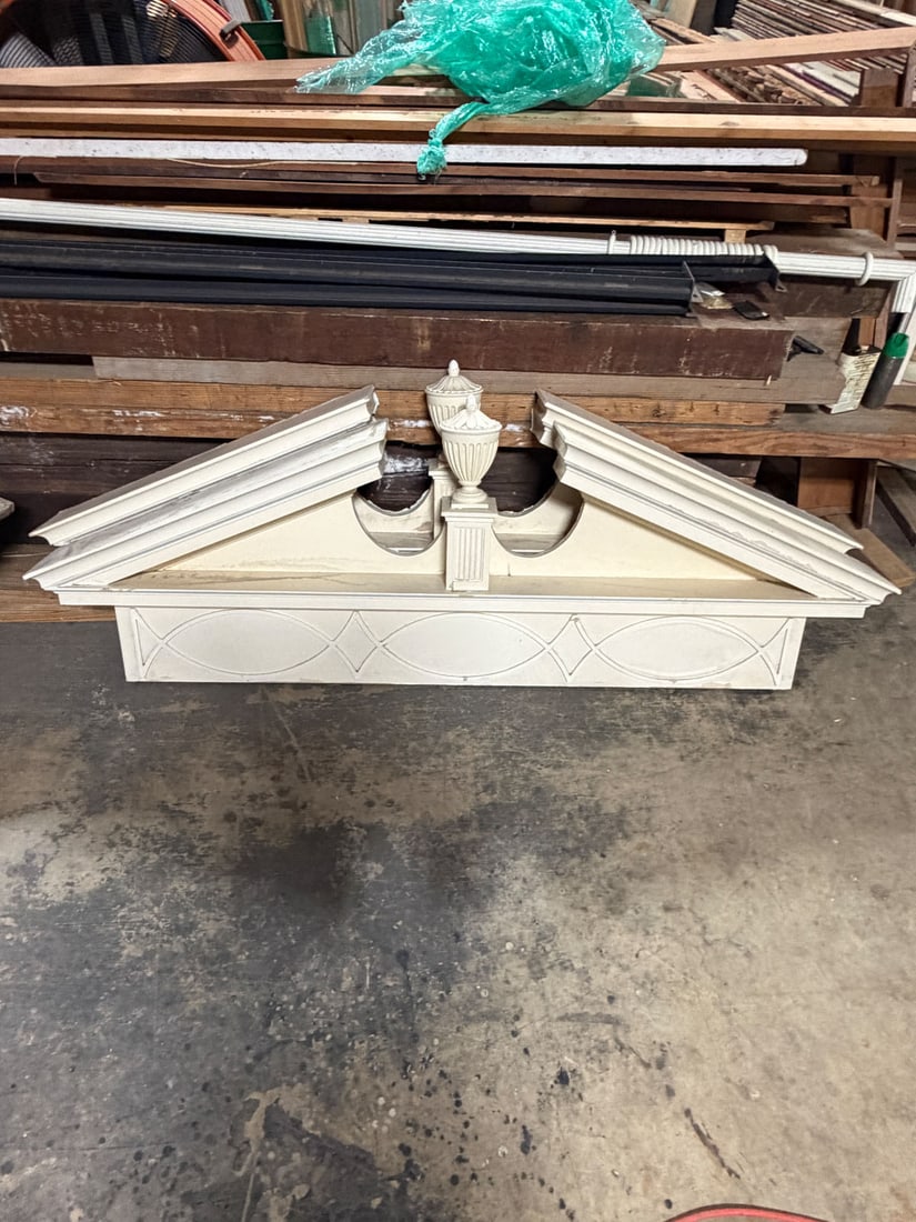 Custom pair of interior broken pedimented door headers with urns (1 of 7)