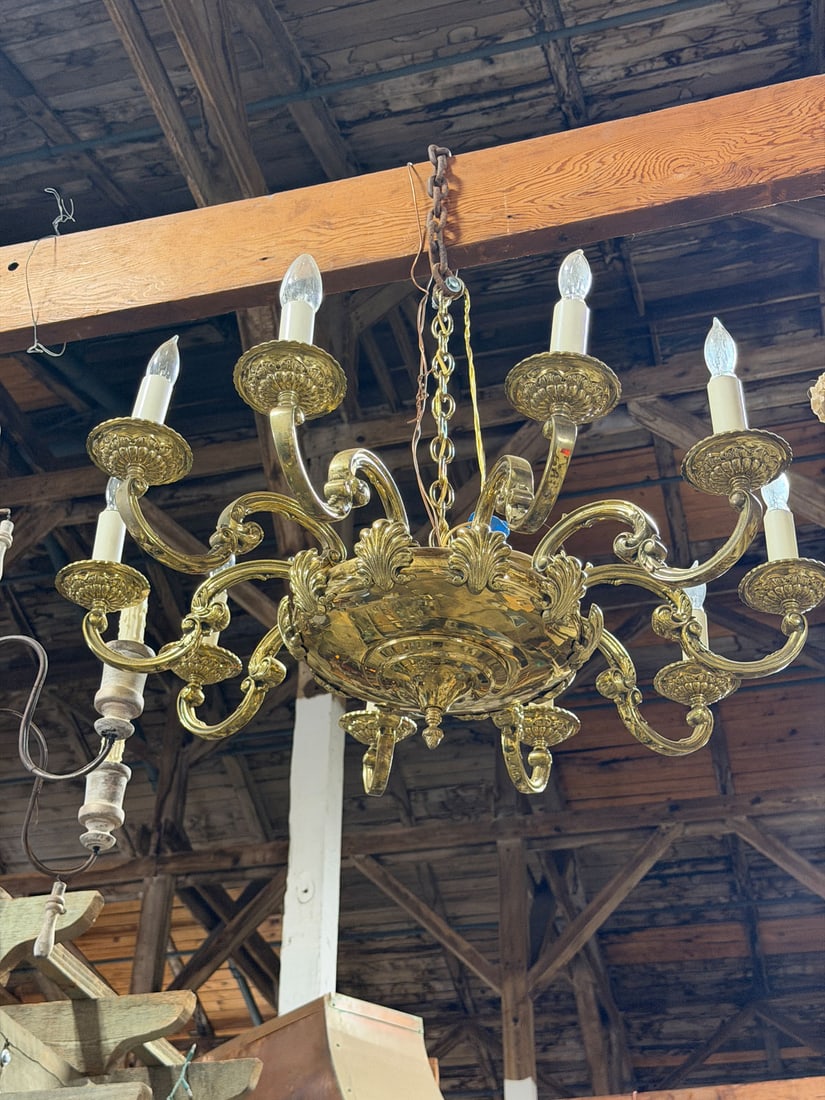 Reclaimed vintage brass pan light (1 of 5)