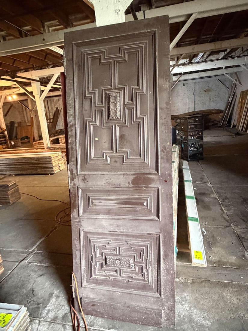 Reclaimed antique door with carved detailing (1 of 4)