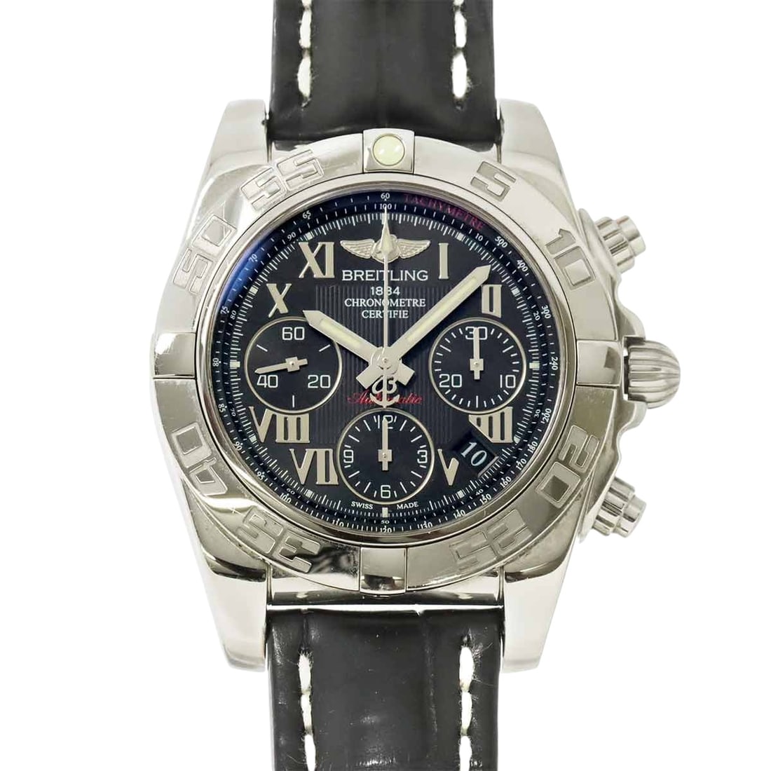 Breitling: BreitlingModel : Chronomat ChronographeReference : AB0140Diameter : 41 mmMaterial : SteelMovement : Automatic mechanicalCondition : Very goodIncluded : Watch, travel pouch, watchmaker's certificate