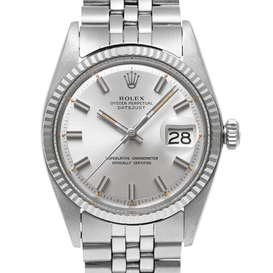 Rolex: RolexModel : Datejust Wide BoyReference : 1601Diameter : 36 mmMaterial : Steel and white goldMovement : Automatic mechanicalCondition : GoodIncluded : Watch, travel pouch, watchmaker's certificate