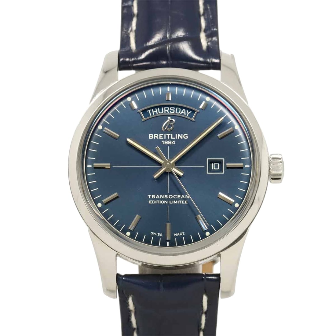 Breitling: BreitlingModel : Transocean Day-DateReference : A45310Diameter : 43 mmMaterial : SteelMovement : Automatic mechanicalIncluded : Watch, travel pouch, watchmaker's certificate