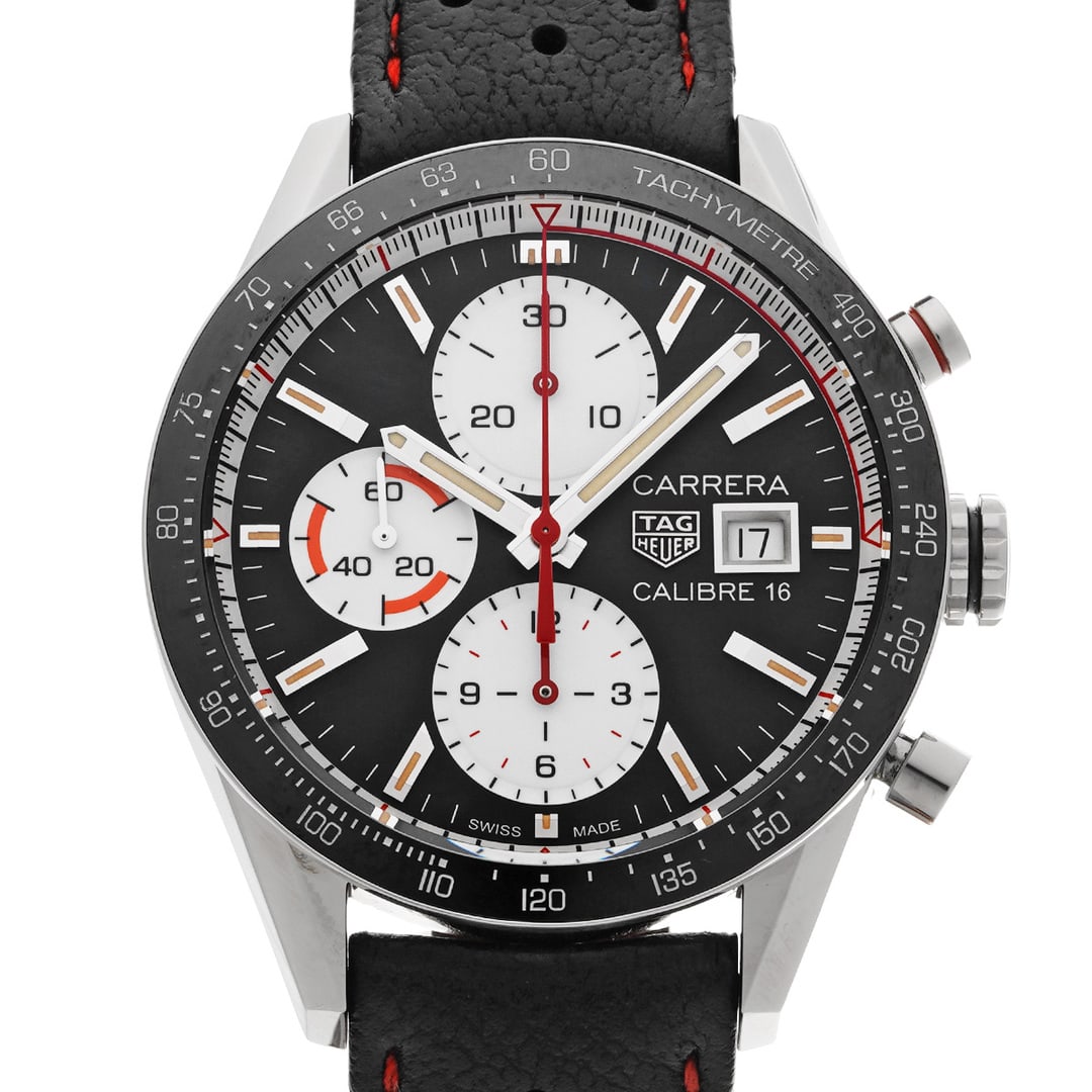 Tag Heuer: TAG HeuerModel : Carrera Calibre 16 ChronographReference : CV201AP.FC6429Diameter : 41 mmMaterial : Steel and ceramicMovement : Automatic mechanicalIncluded : Watch, original box, warranty card, bookl