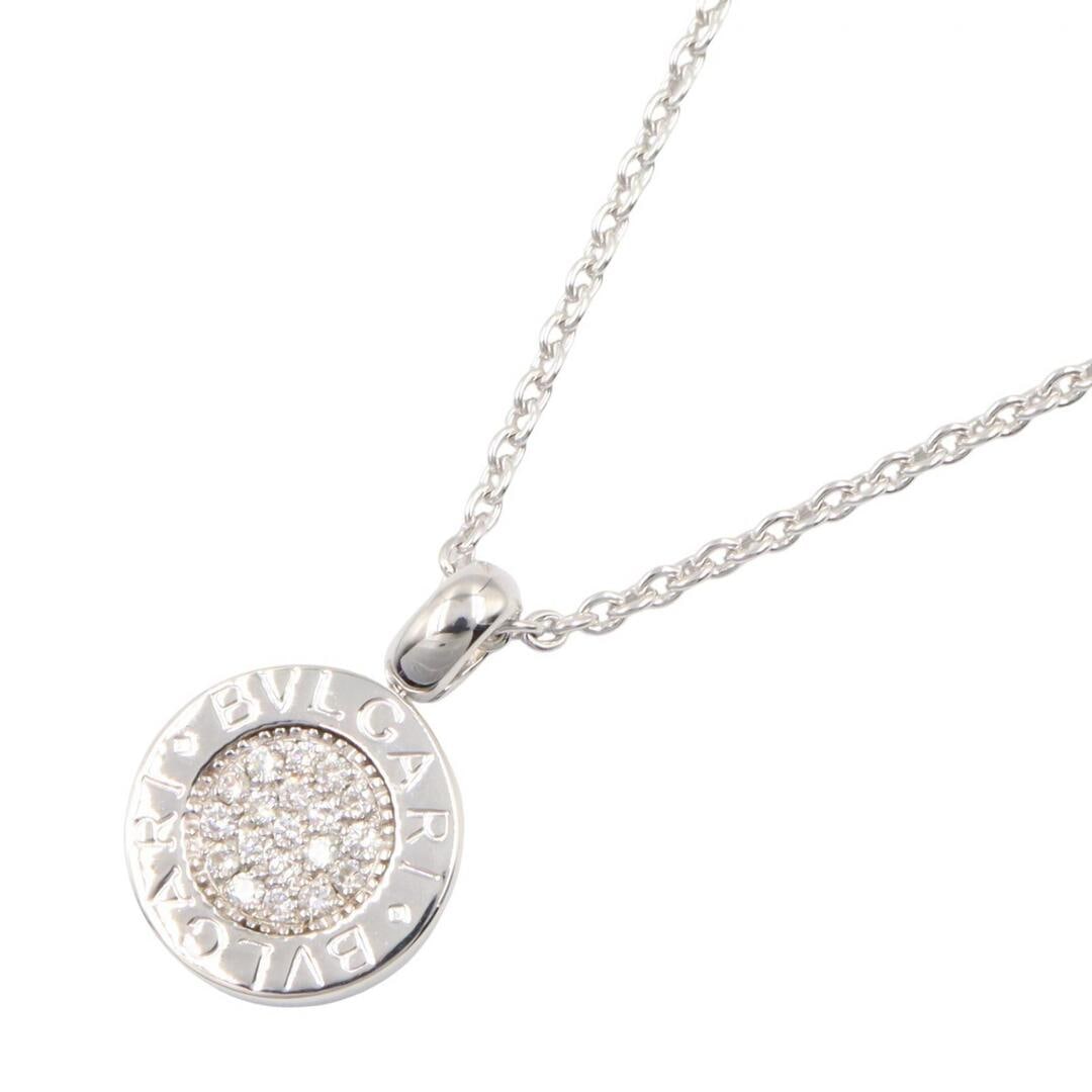 Bvlgari Necklace Diamond: Brand : BvlgariModel : Bulgari Bulgari – diamantsMaterials : Or blanc 18 carats (750), diamantsDimensions : Tour de cou 41,5 cm — motif 13 mm × 13 mm (monture et bélière incluses) — Weight: 9