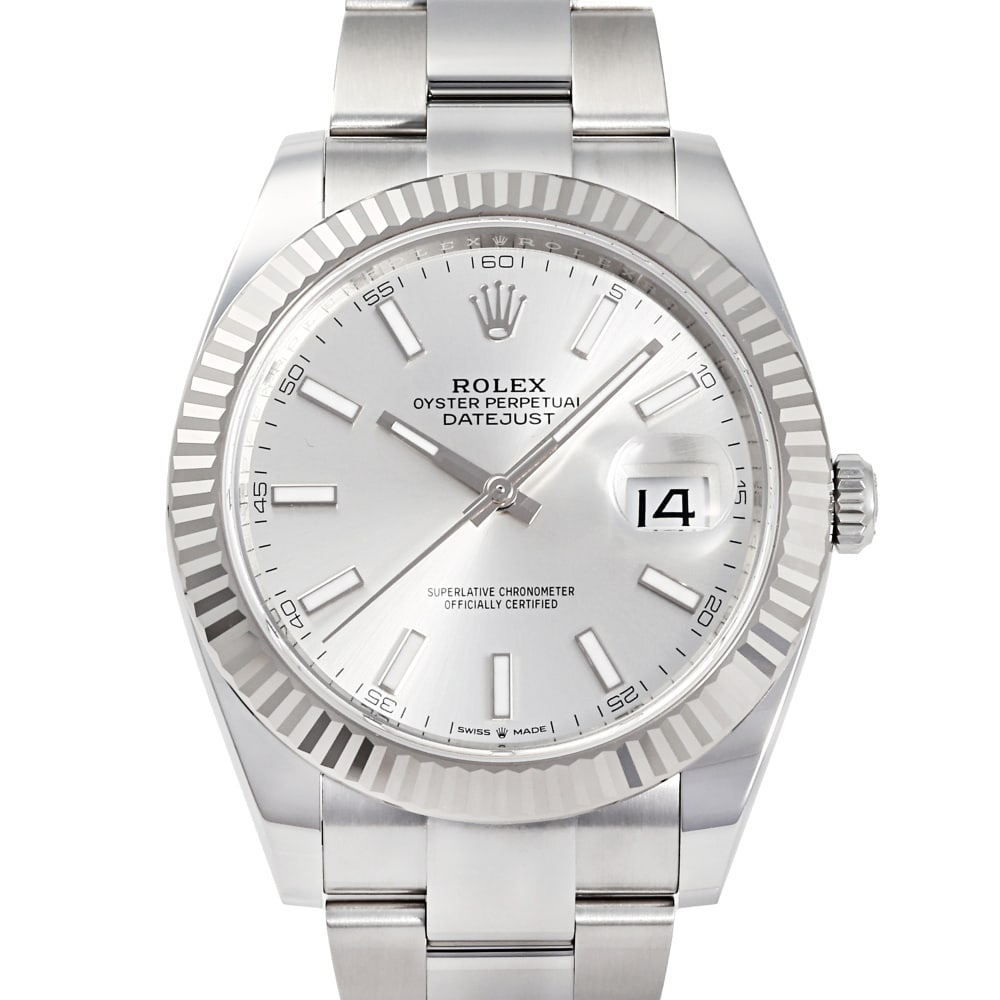 Rolex Datejust Réf. 126334 41mm — 2026: RolexModel : DatejustReference : 126334Diameter : 41mmDial : SilverBracelet : JubileeBezel : Cannelée Or BlancCase : SteelMovement : Automatic self-winding mechanicalCondition : Near NewEra : 2025Inc