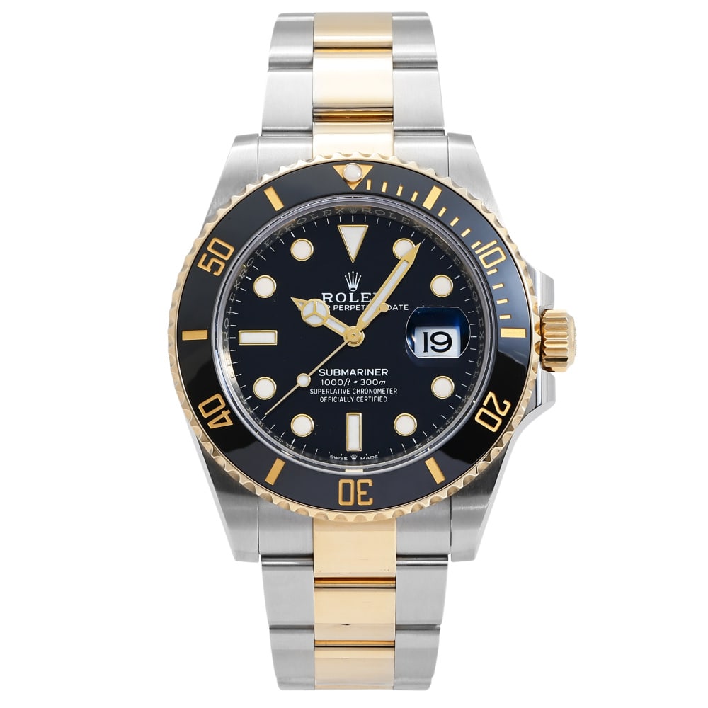 Rolex Submariner Réf. 126613LN 41mm — 2026: RolexModel : SubmarinerReference : 126613LNDiameter : 41mmDial : BlackBracelet : Yellow Gold & SteelBezel : Or Jaune & CéramiqueCase : Steel & Yellow GoldMovement : Automatic self-winding mechanicalC