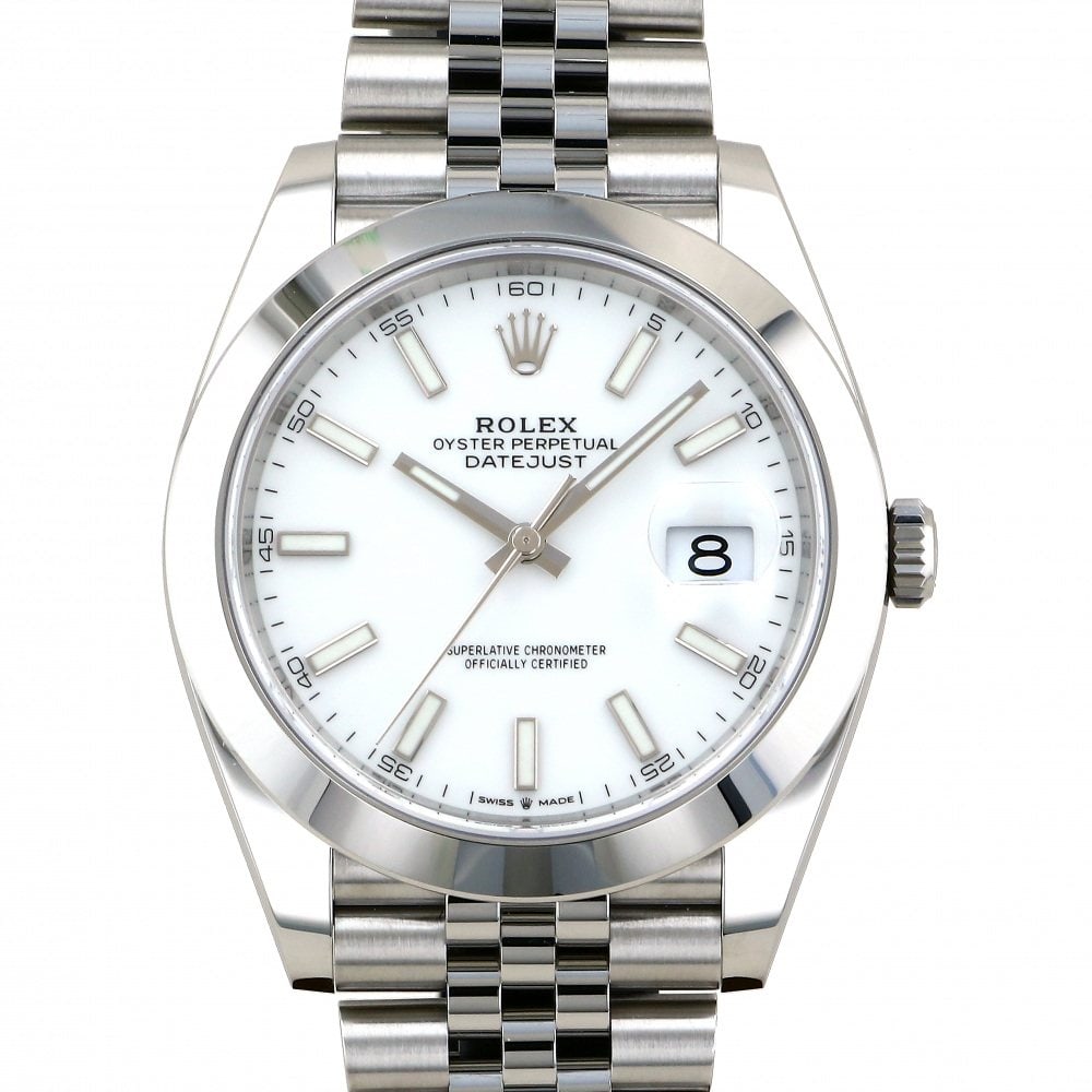 Rolex Datejust Réf. 126300 41mm — 2026: RolexModel : DatejustReference : 126300Diameter : 41mmDial : WhiteBracelet : JubileeBezel : SmoothCase : SteelMovement : Automatic self-winding mechanicalCondition : Near NewEra : 2025Included Items :