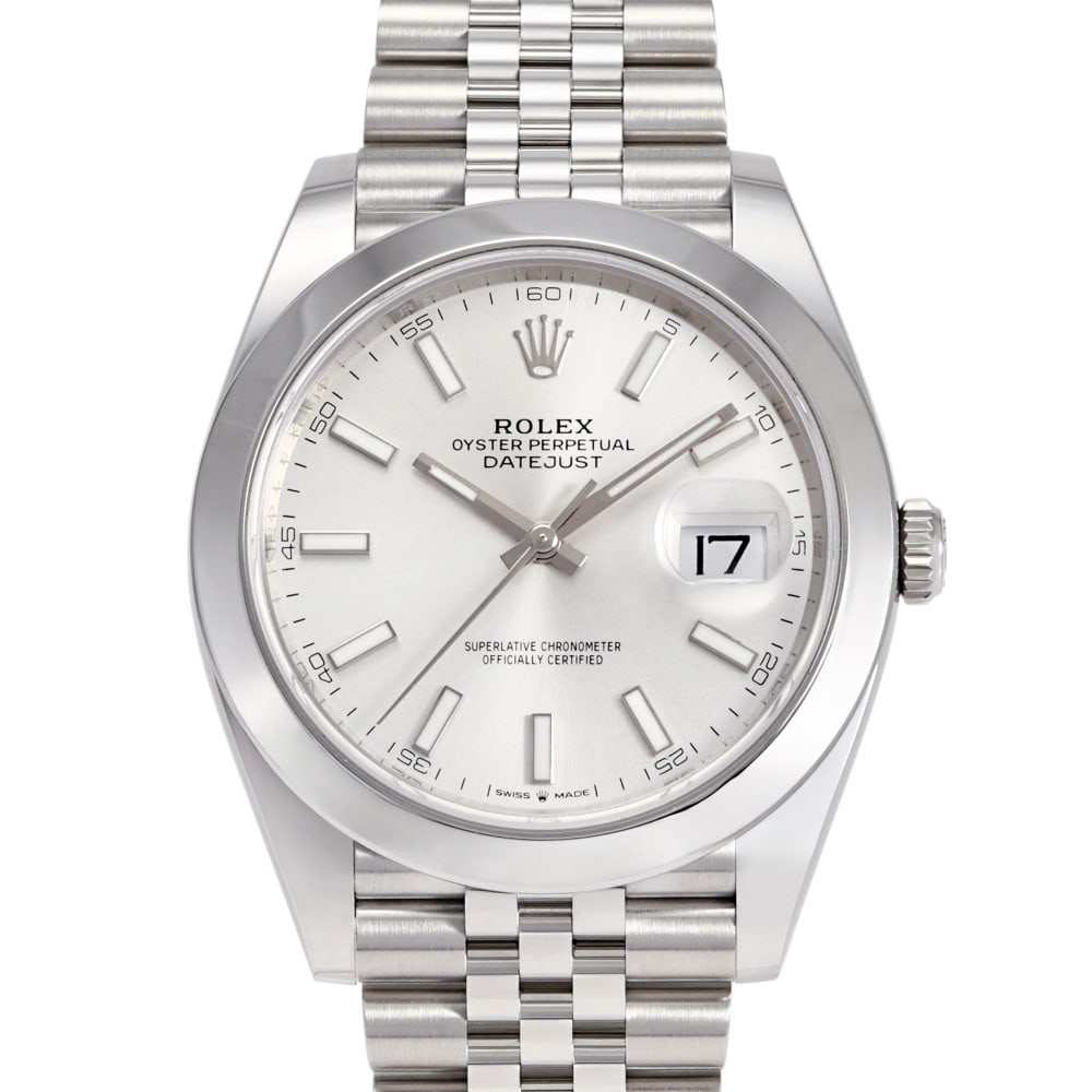 Rolex Datejust Réf. 126300 41mm — 2026: RolexModel : DatejustReference : 126300Diameter : 41mmDial : SilverBracelet : JubileeBezel : SmoothCase : SteelMovement : Automatic self-winding mechanicalCondition : Near NewEra : 2025Included Items
