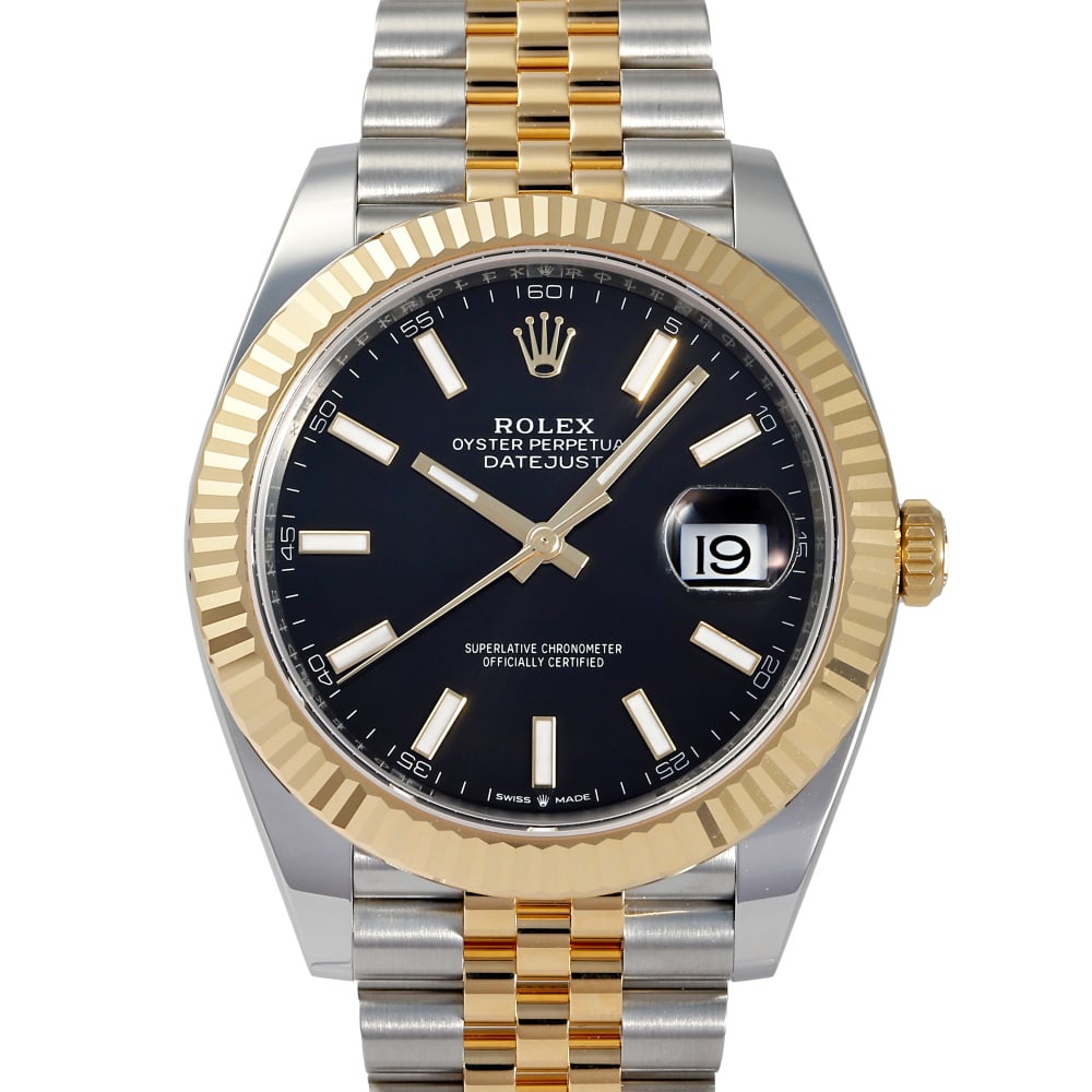 Rolex Datejust Réf. 126333 41mm — 2026: RolexModel : DatejustReference : 126333Diameter : 41mmDial : BlackBracelet : Jubilée Steel & Yellow GoldBezel : Cannelée Or JauneCase : SteelMovement : Automatic self-winding mechanicalCondition : N