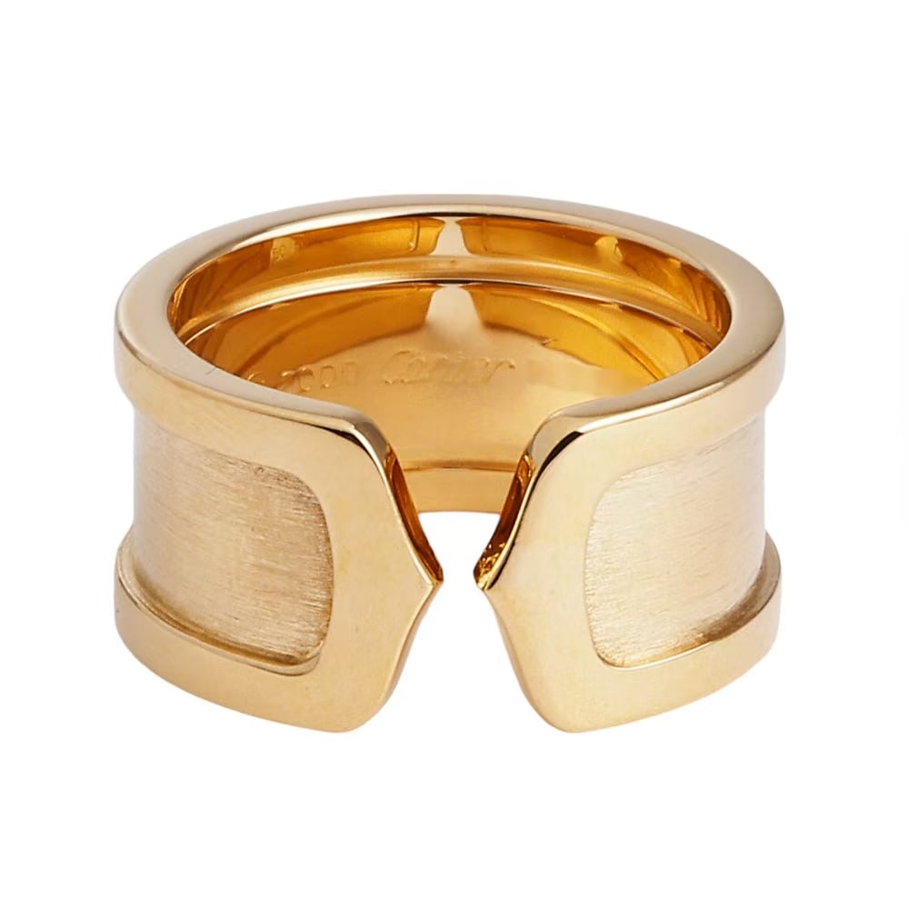 Cartier C2 De Ring: Type: RingMetal: 18K Yellow GoldWeight: 11.3 gramsSize: 4 ?((US)Condition: Pre-OwnedSigned By: Carier