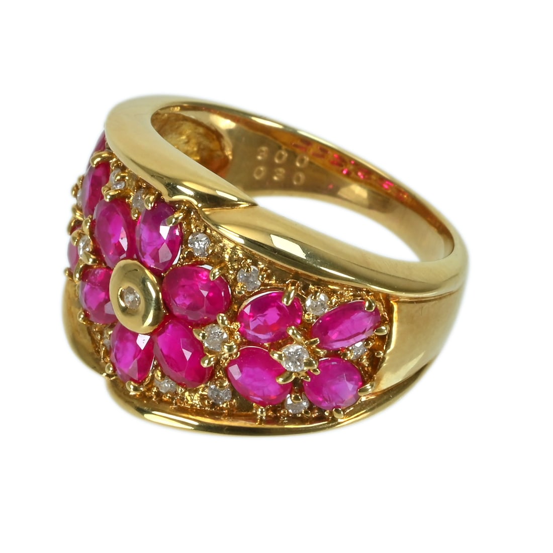 18K Ruby Diamond Ring - 2