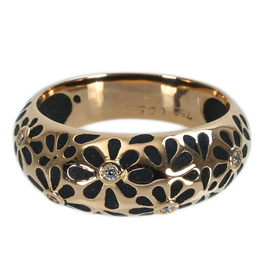 K18 Wood Diamond Ring: Type: Ring Metal:K18 Pink GoldDiamond:0.05ctSize:8(US)Signed By: N/A