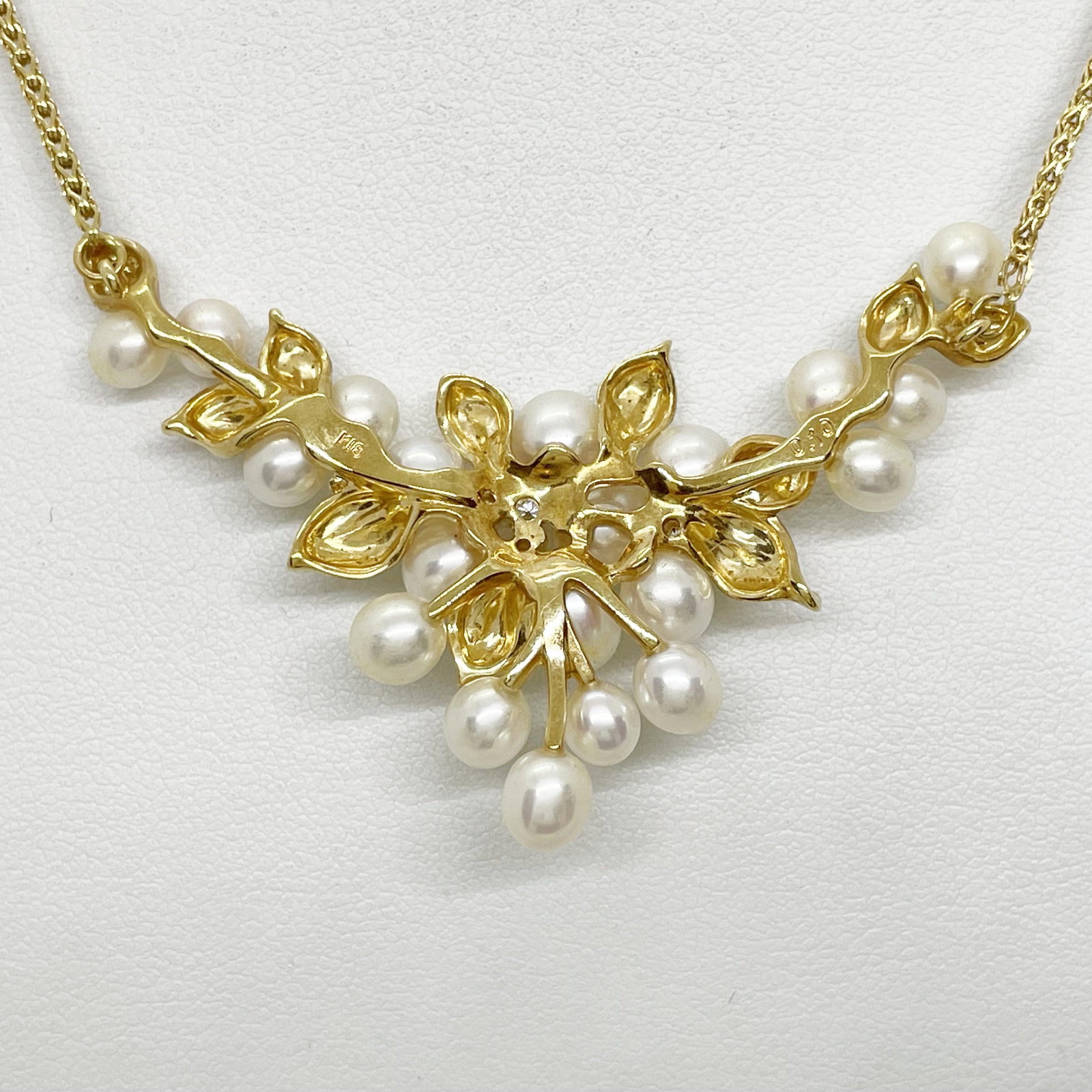 K18 Pearl Diamond Necklace - 2