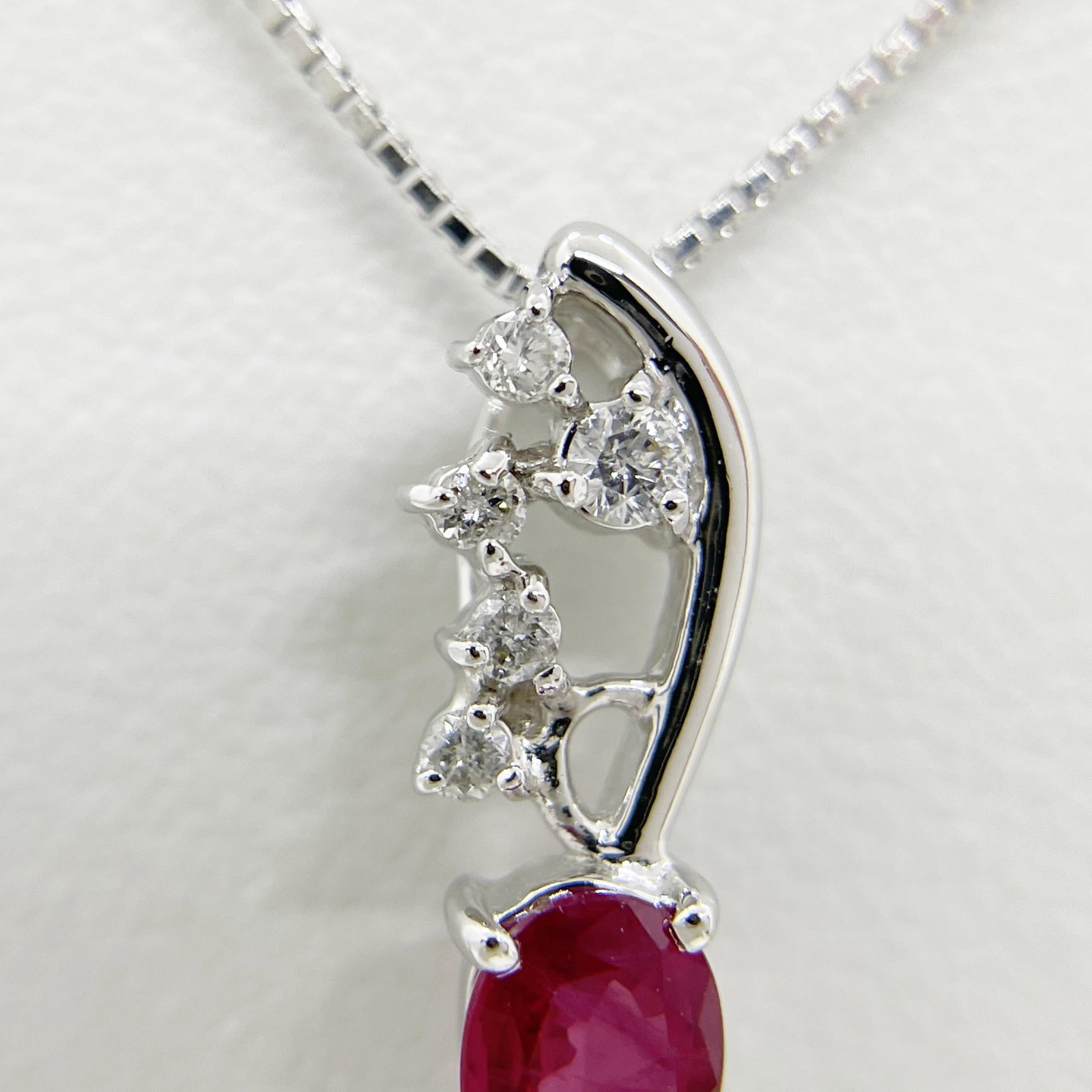 K18 Ruby Diamond Necklace - 2