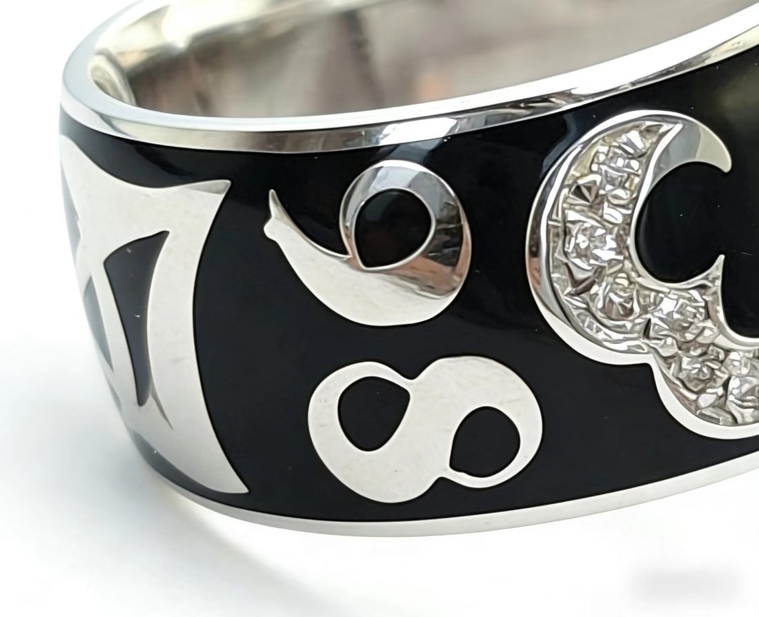 18K Diamond Enamel Ring - 5