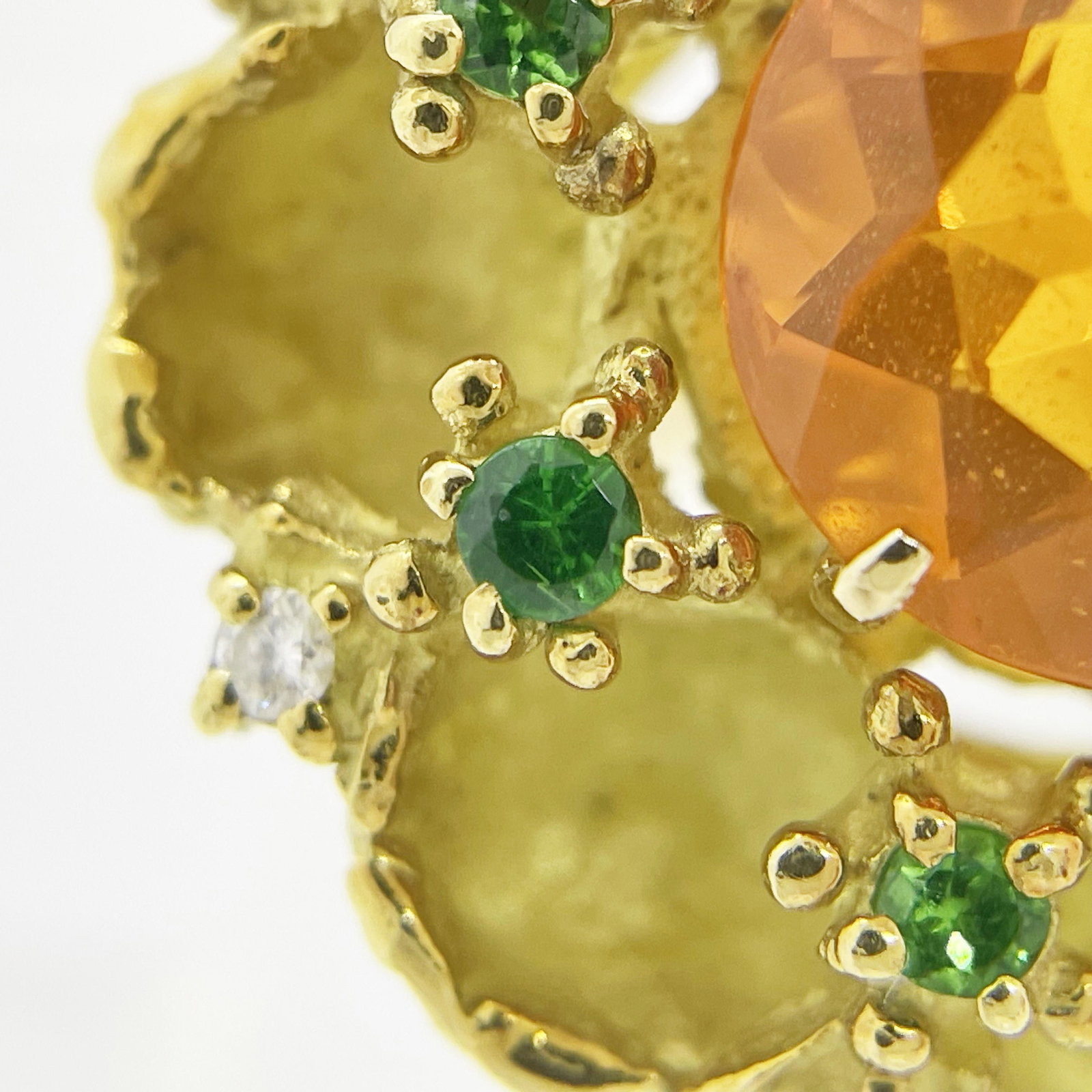 K18 Fire Opal Diamond Ring - 4